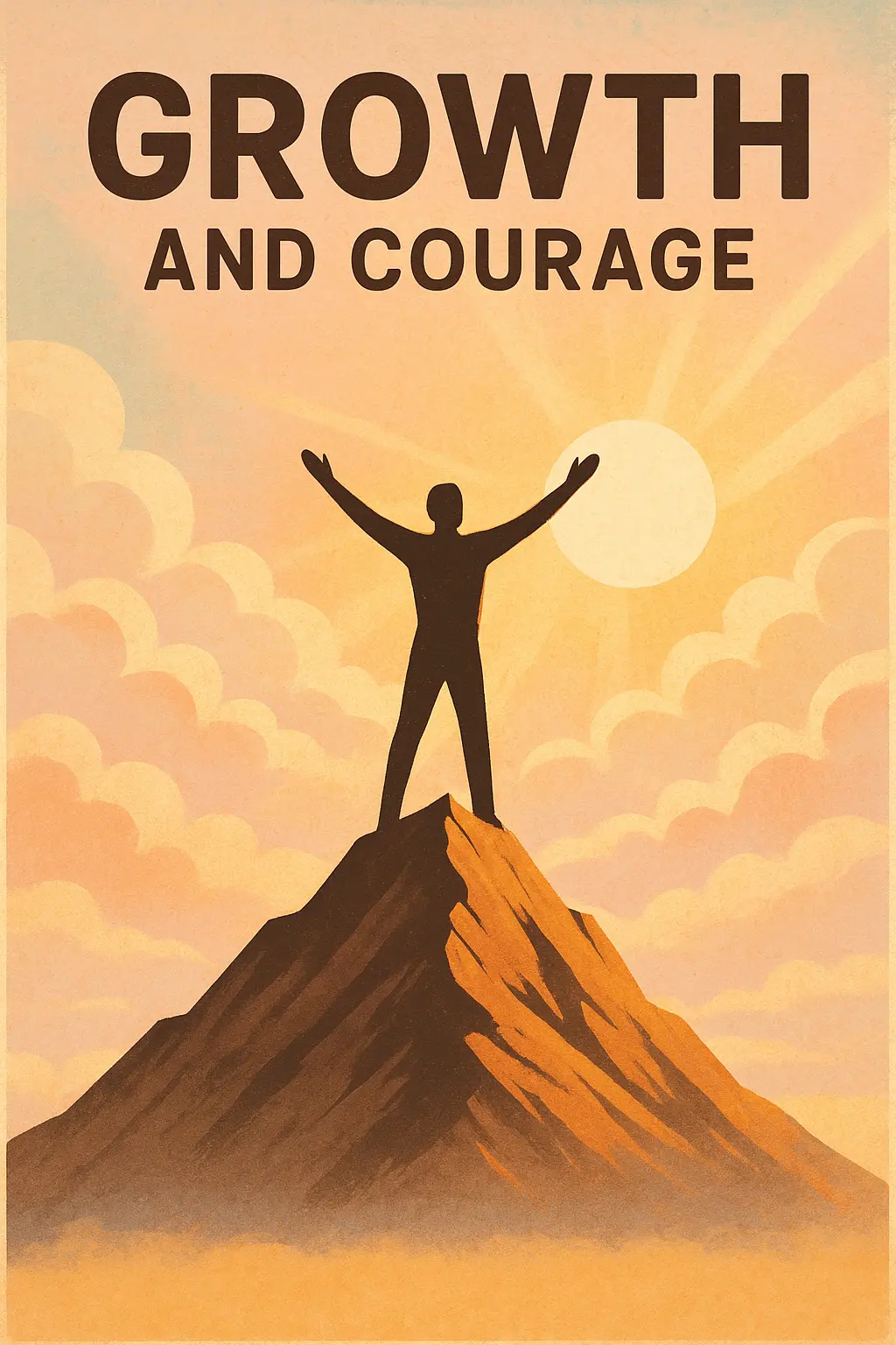 Motivational Poster template featuring growth and courage symbol