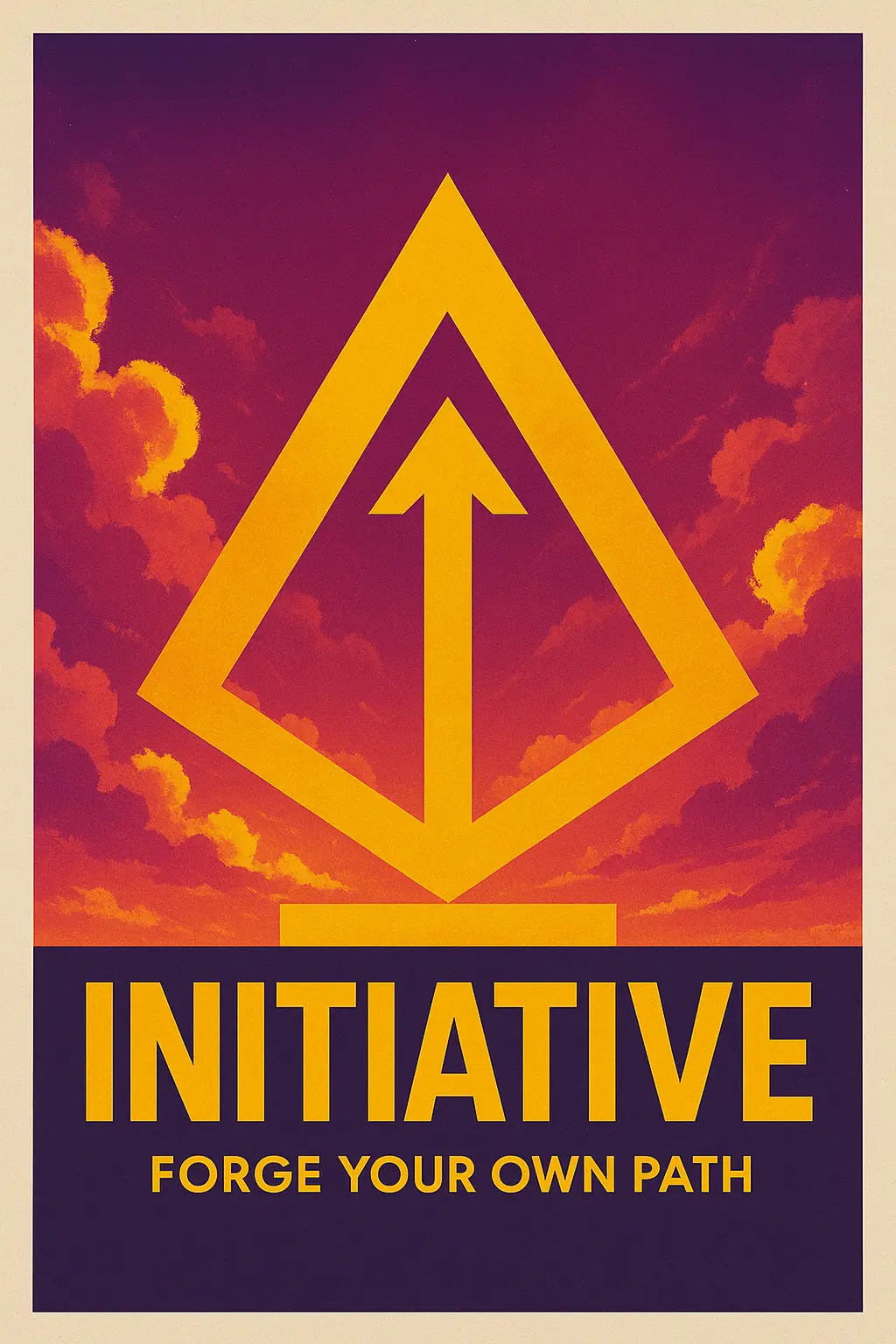 Motivational Poster template with geometric design.