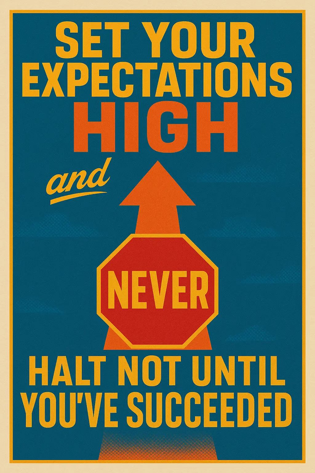 Motivational Poster template with bold typography and symbolic arrow