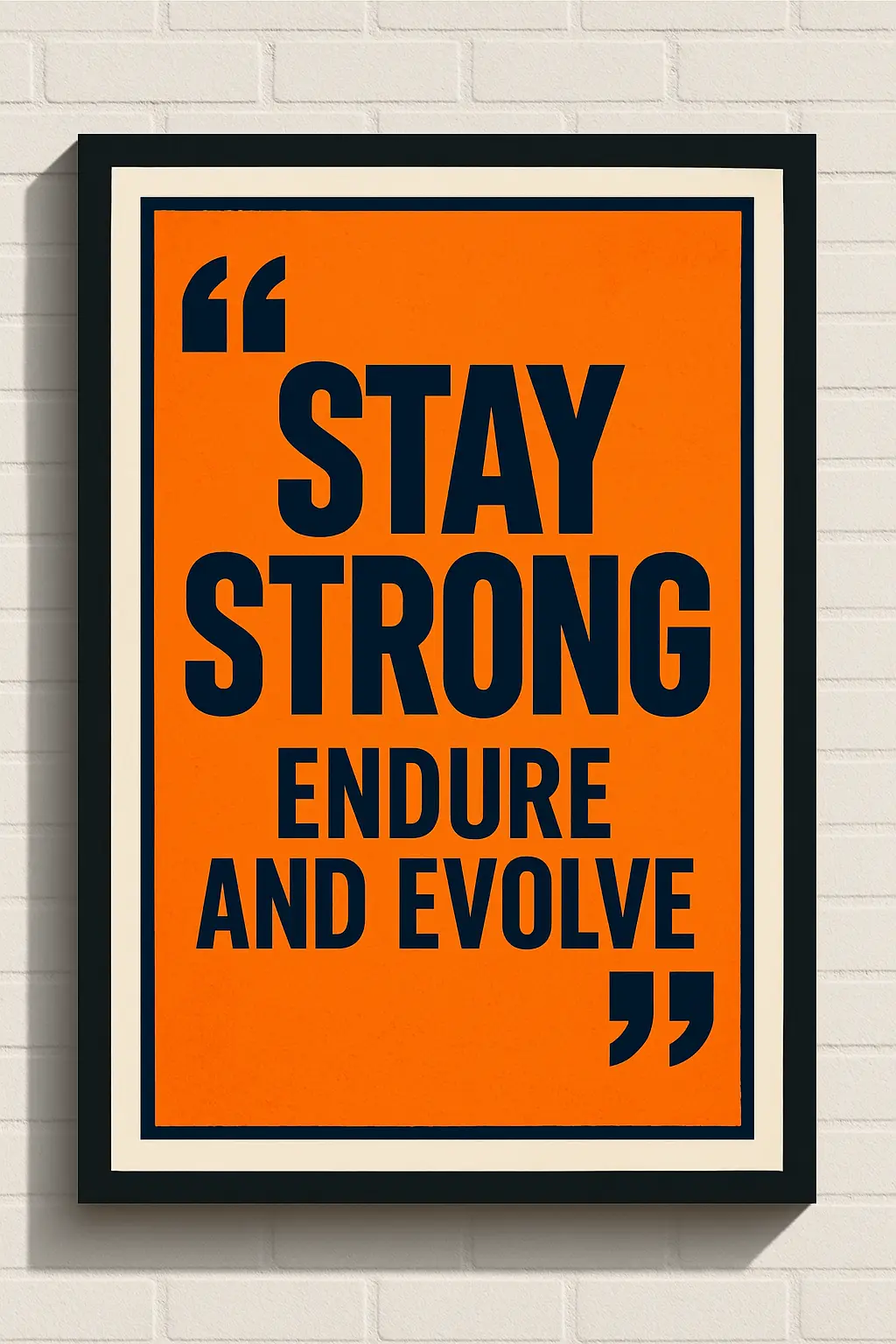 Motivational Poster template with bold quote on orange background