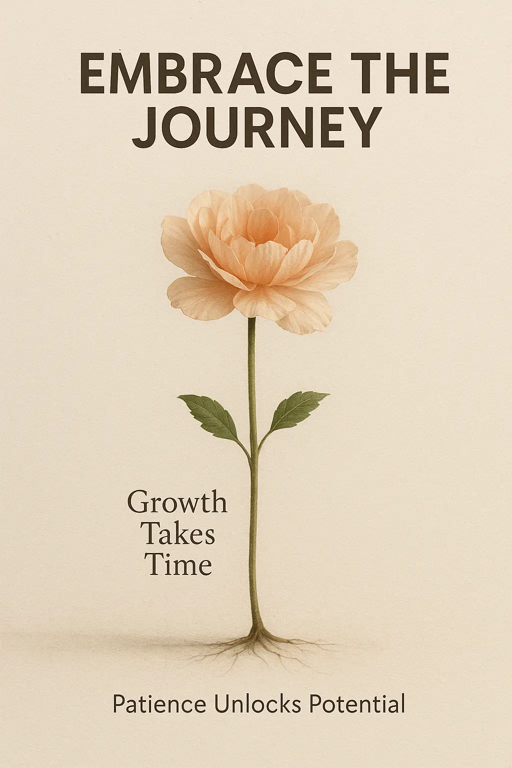Motivational Poster template with flower symbolizing growth and patience