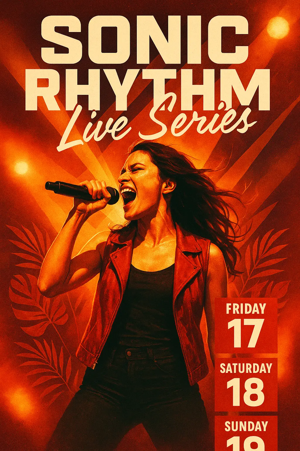 Energetic Music Poster template with female pop rock singer