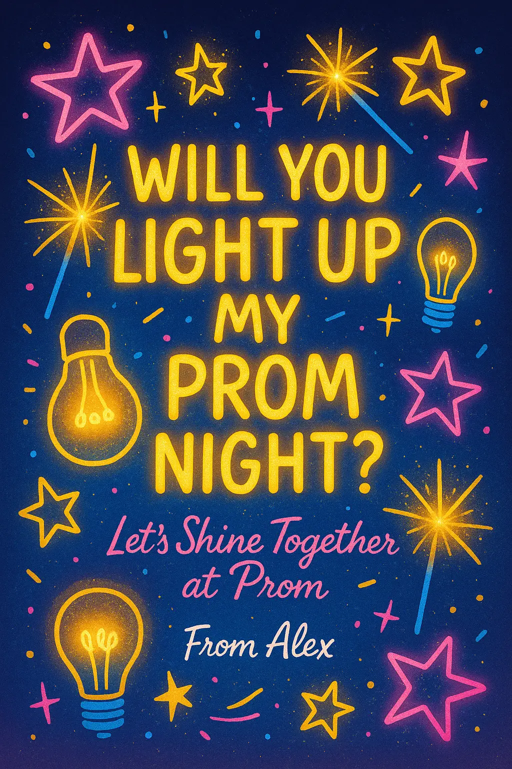 Radiant Promposal Poster template with glowing lights and stars