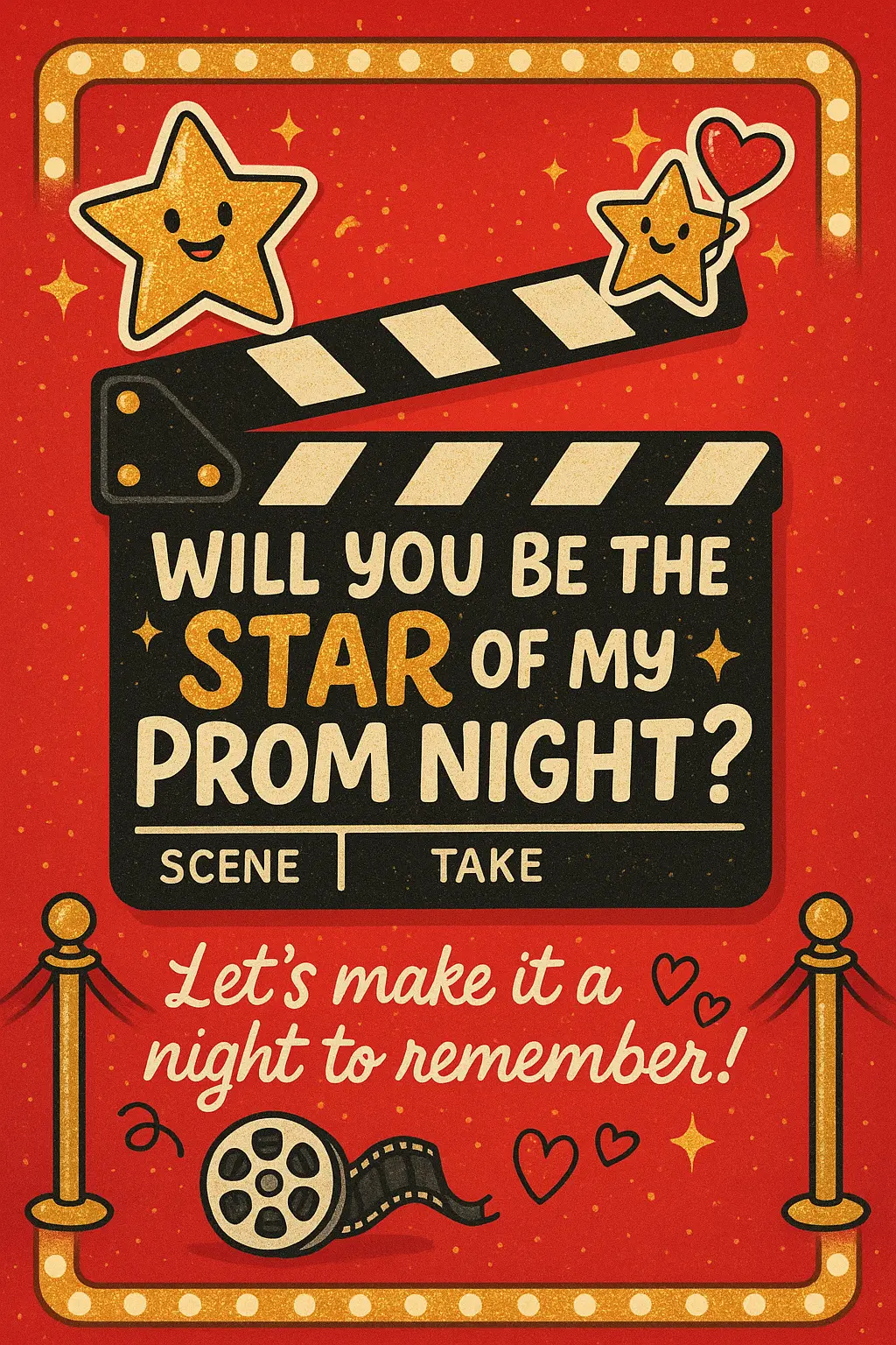 Promposal Poster template with red carpet movie theme