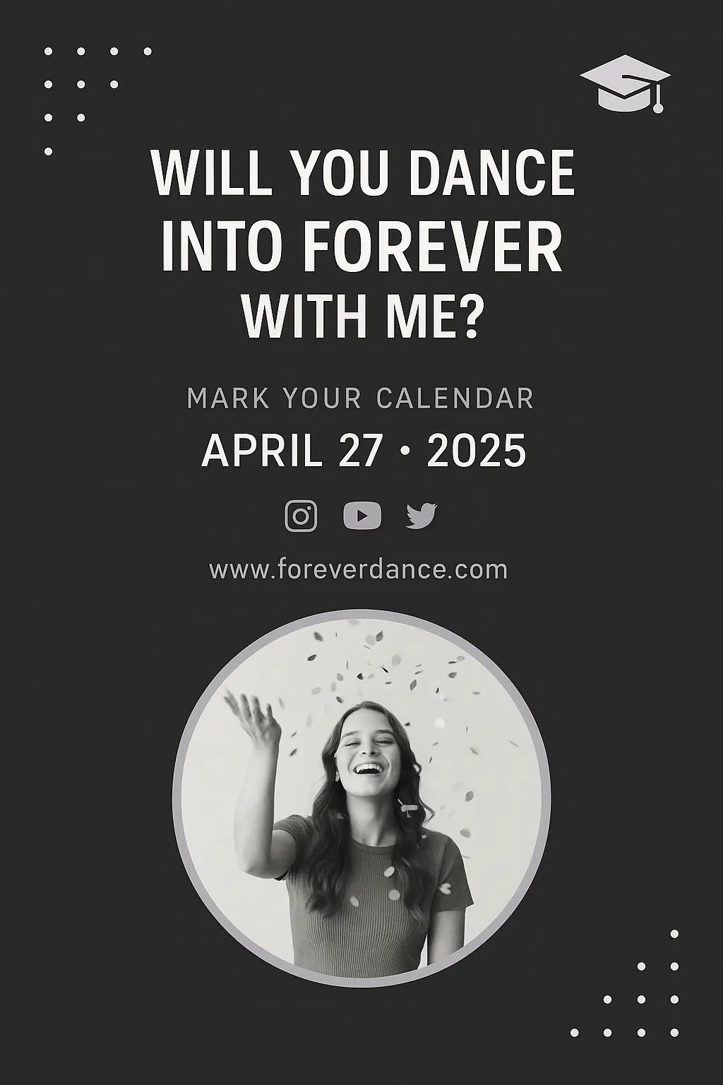Minimalist Promposal Poster template with bold headline and photo