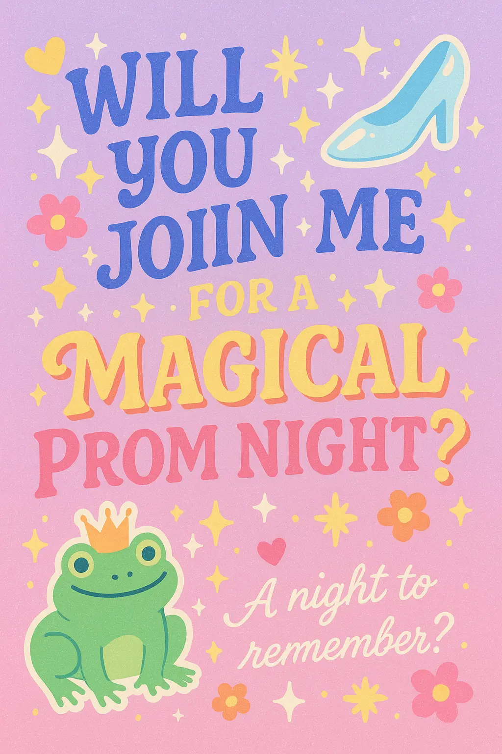 Fairytale-themed Promposal Poster template with playful graphics
