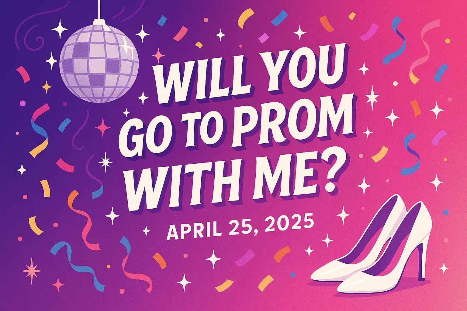 Bold Promposal Poster template with chevron stripes and school-themed colors