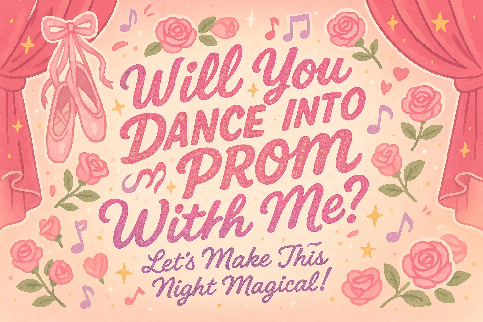 Graduation-themed Promposal Poster template with stars and caps.