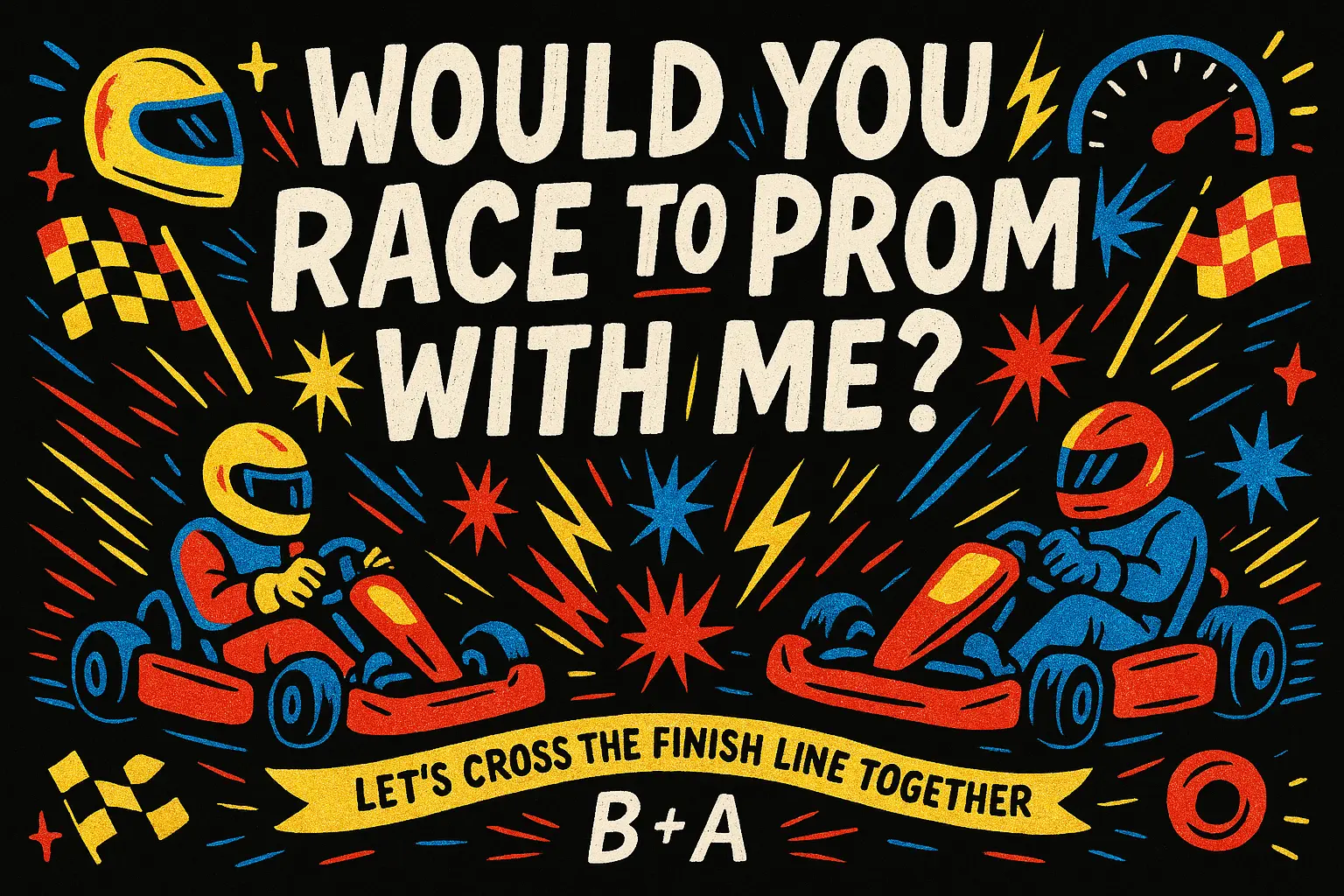 Promposal Poster template with graduation celebration theme in black and gold