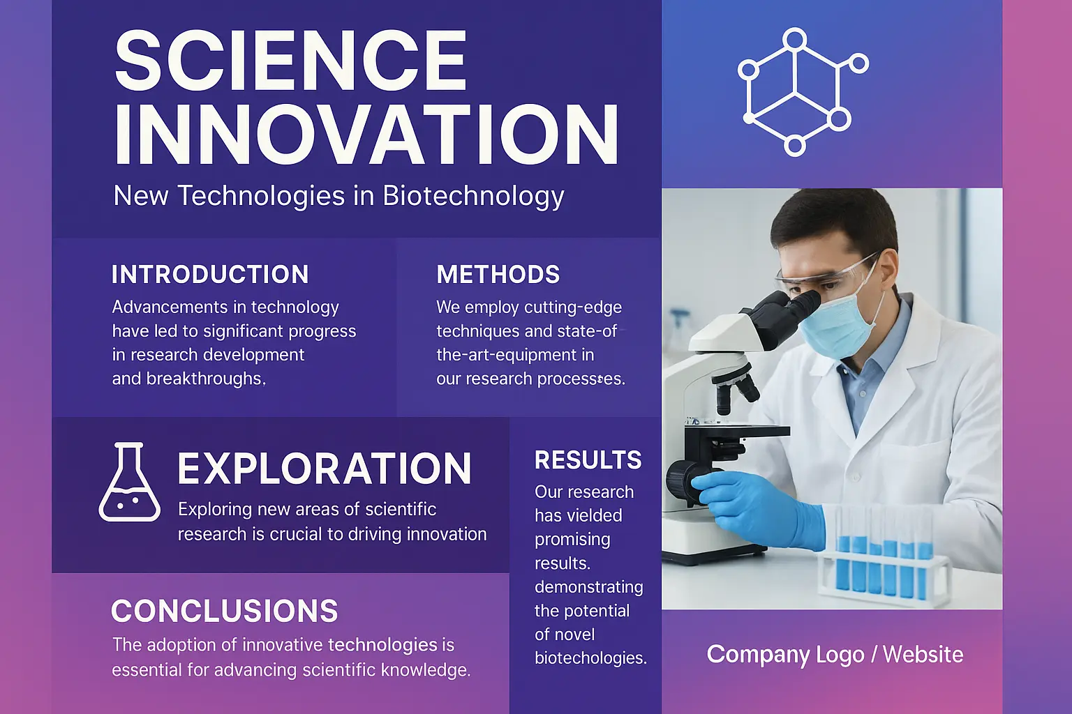 Contemporary Research Poster template with scientific theme.