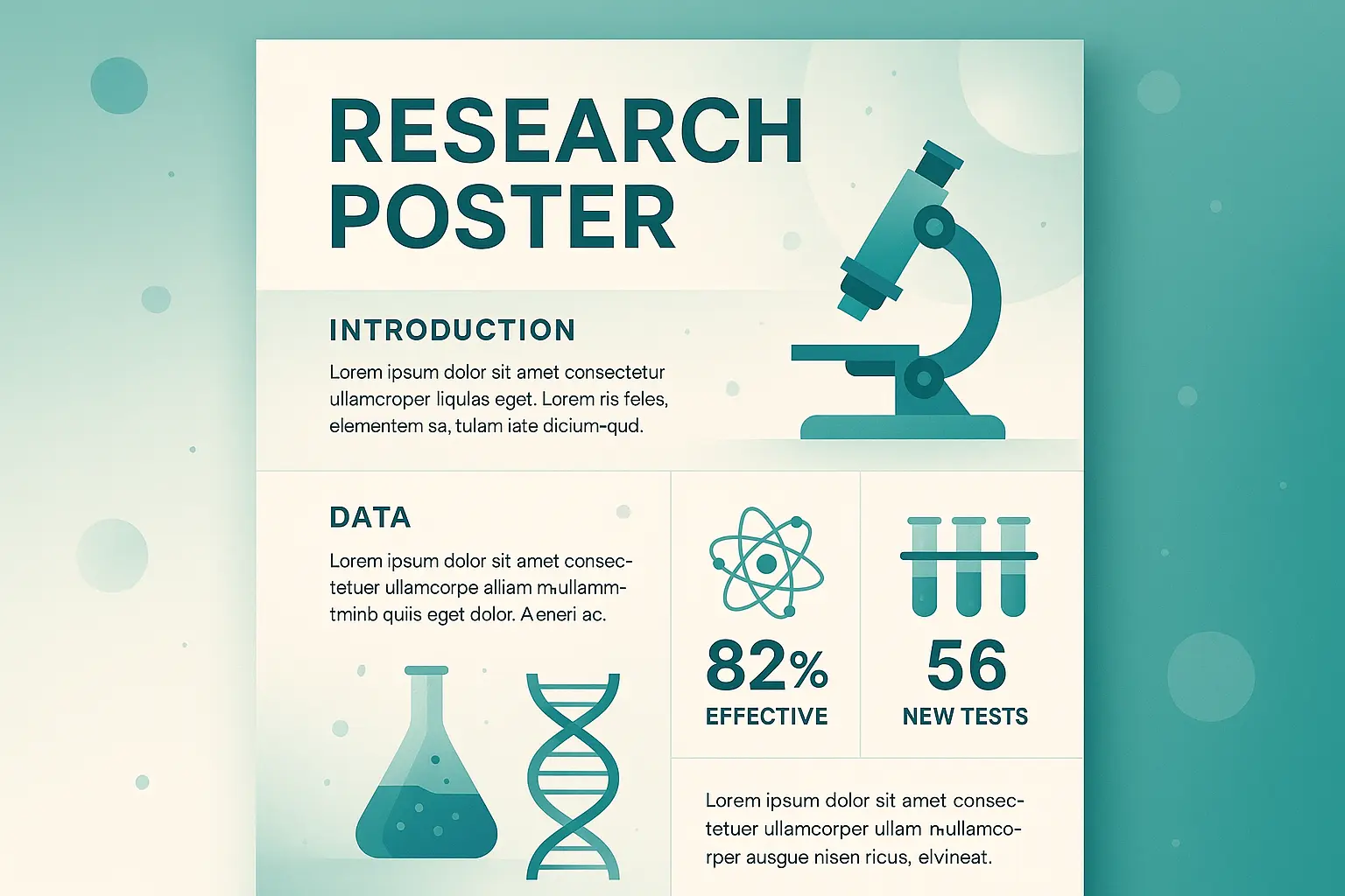 Research Poster template featuring a clean grid layout and modern design