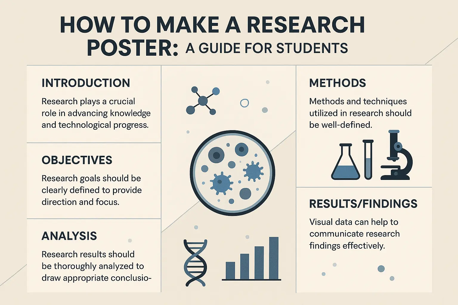 Science-themed Research Poster template with a modern design.