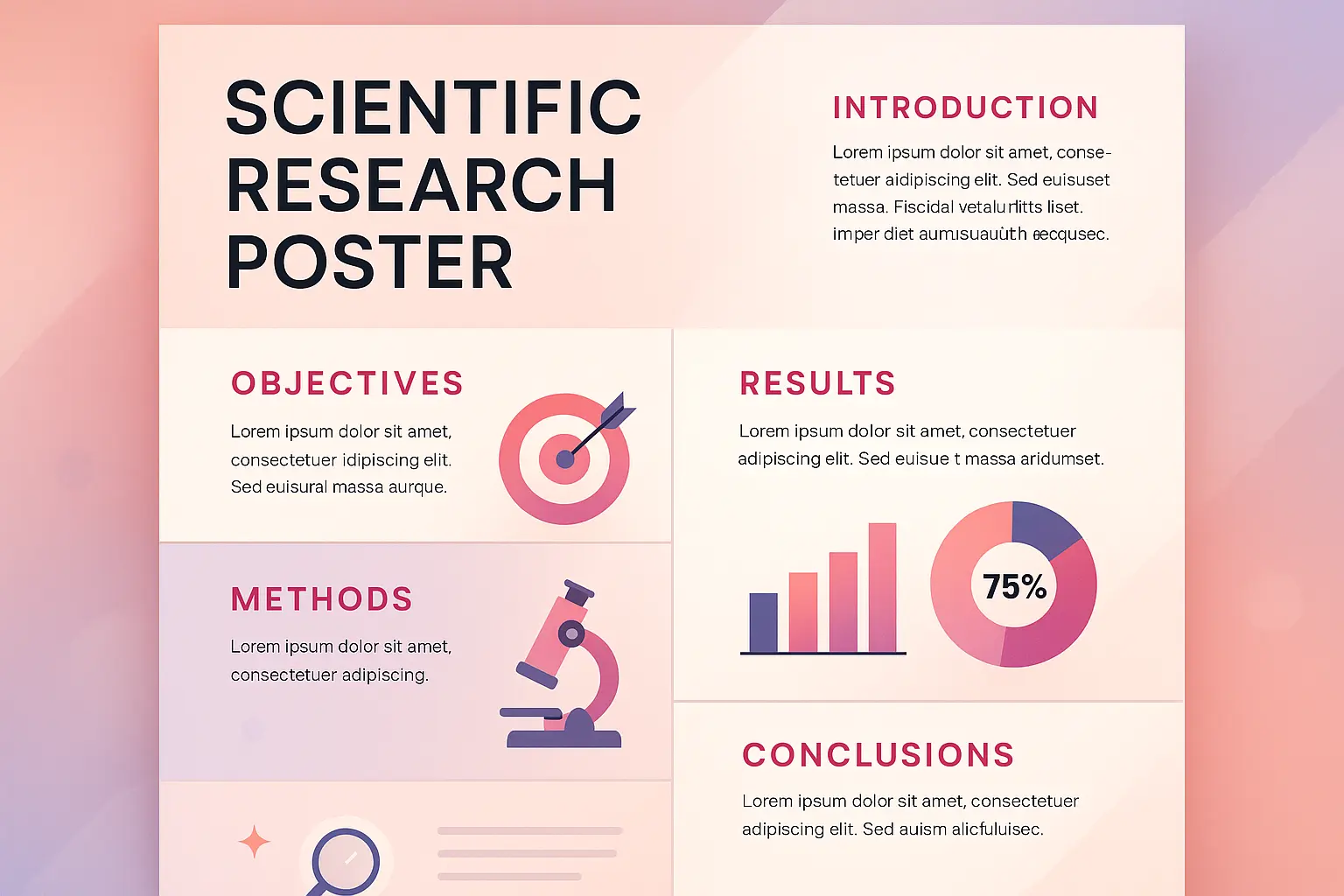Research Poster template featuring Science Academy courses in Mathematics, Physics, Statistics, and Chemistry