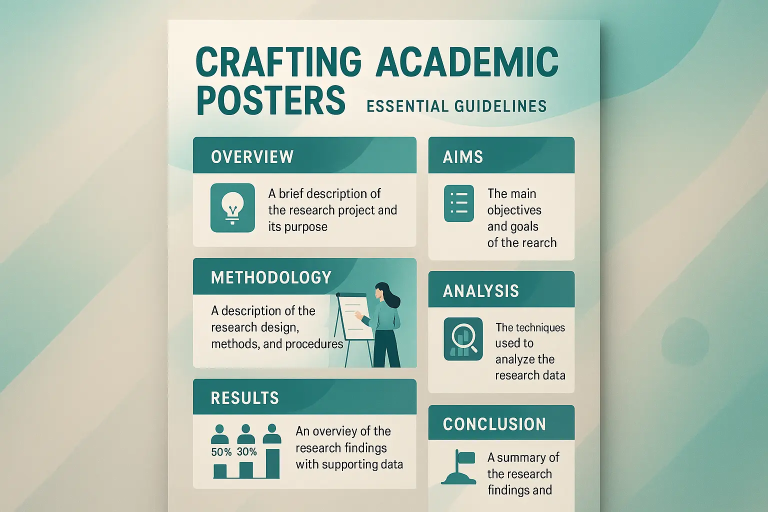 Modern Research Poster template with medical science theme