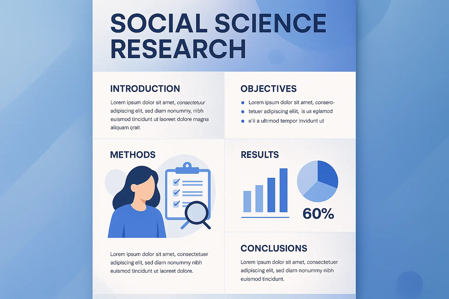 Research Poster template showcasing climate change statistics with bar chart