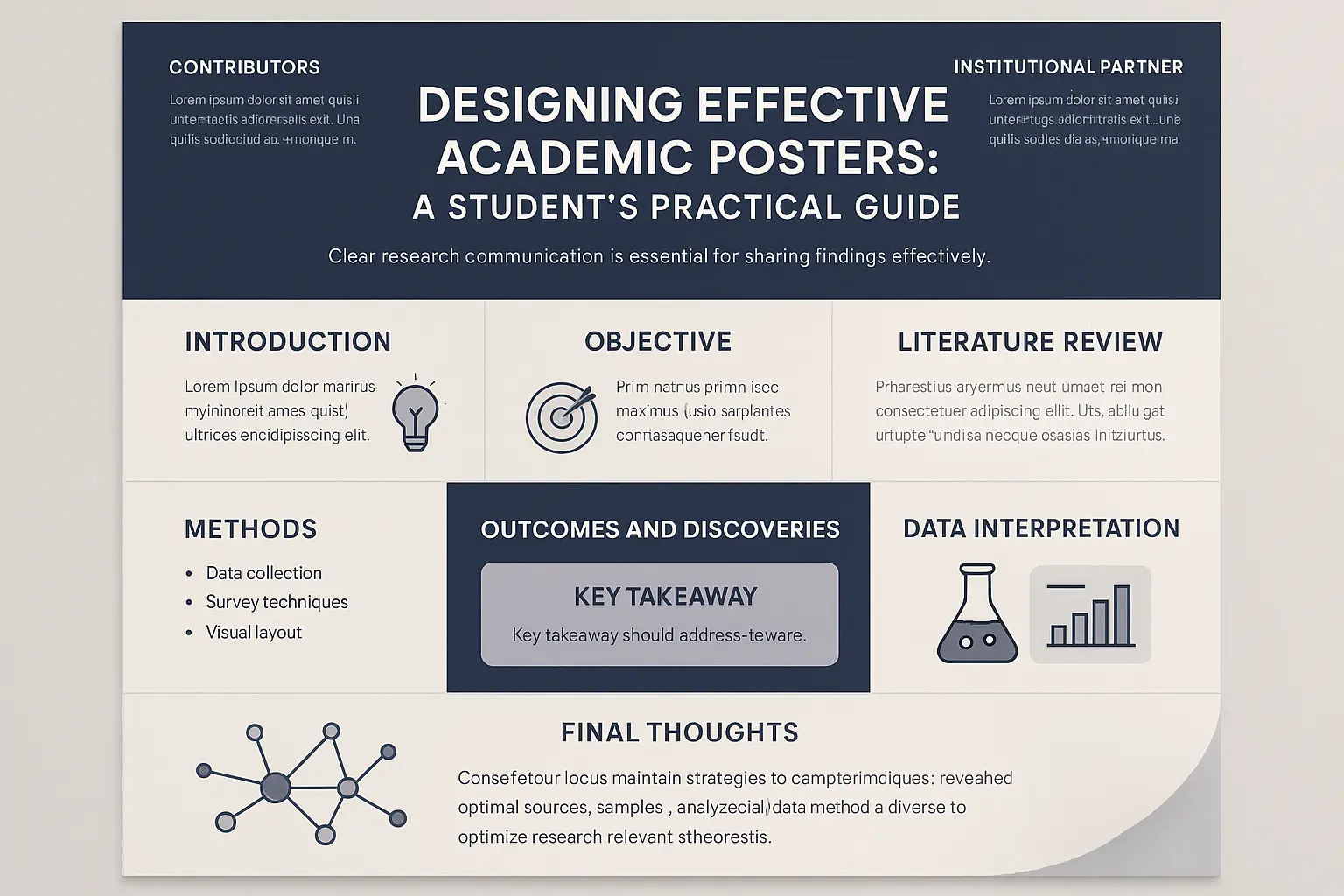 Research Poster template with futuristic biotechnology theme