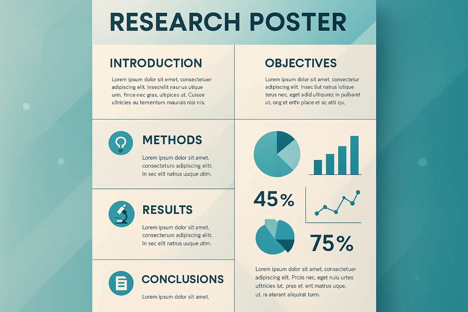 Modern Research Poster template on cognitive neuroscience