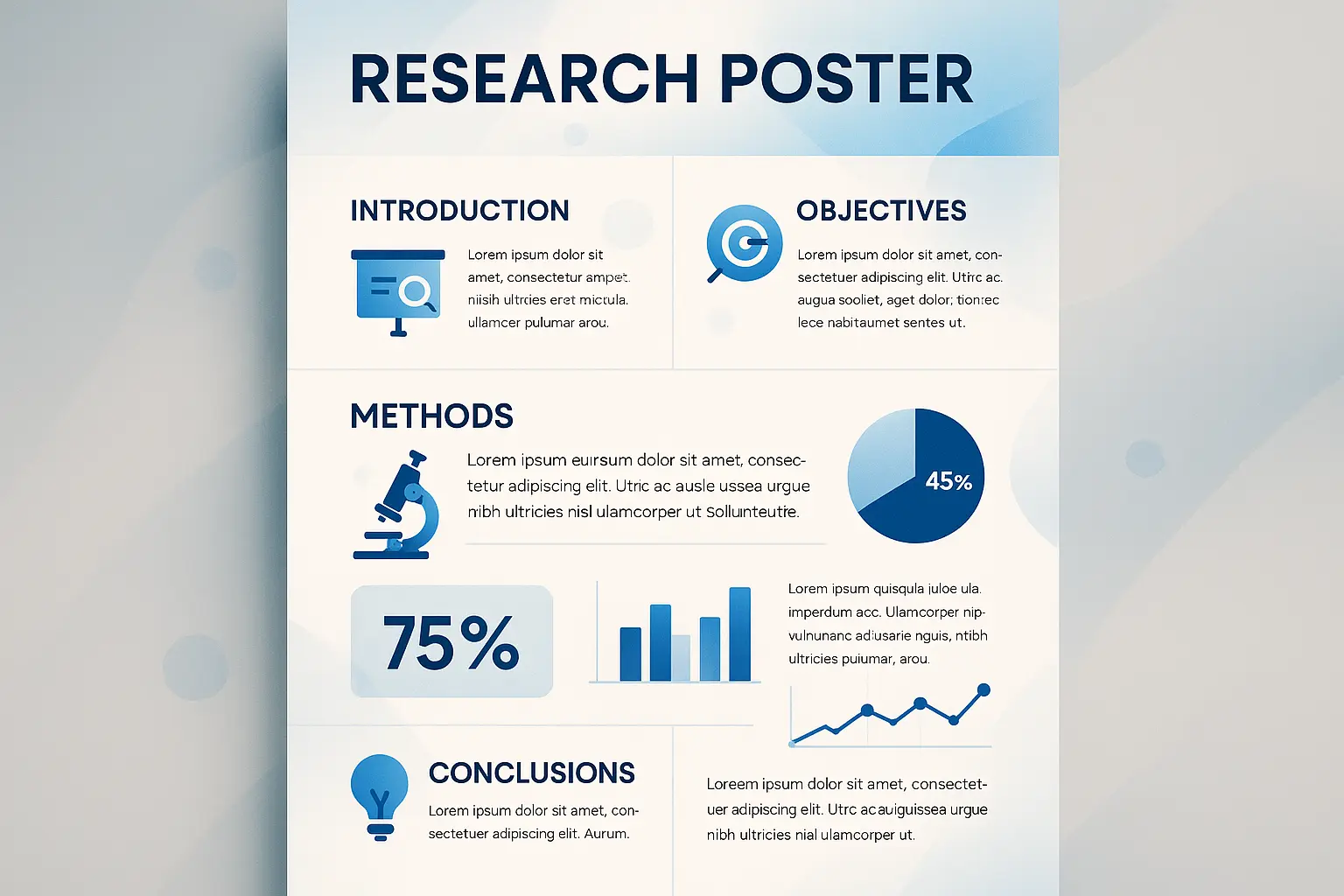 Research Poster template with modern design and data visualizations