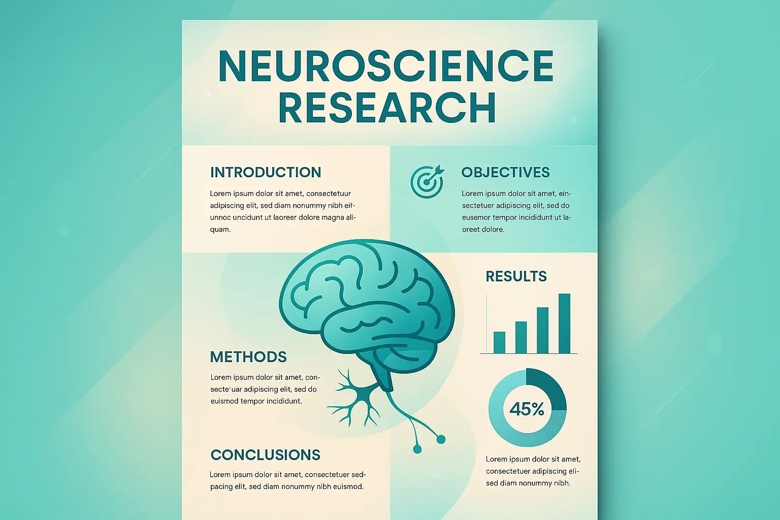 Research Poster template showcasing advanced materials research with modern design