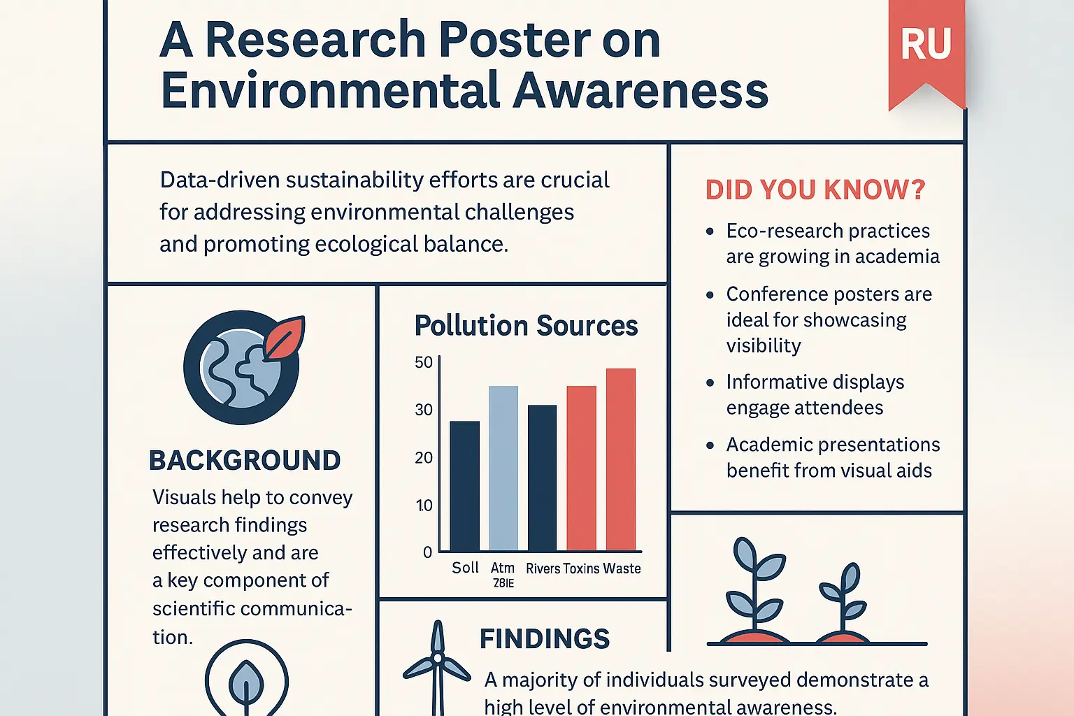 Contemporary Research Poster template with health theme.