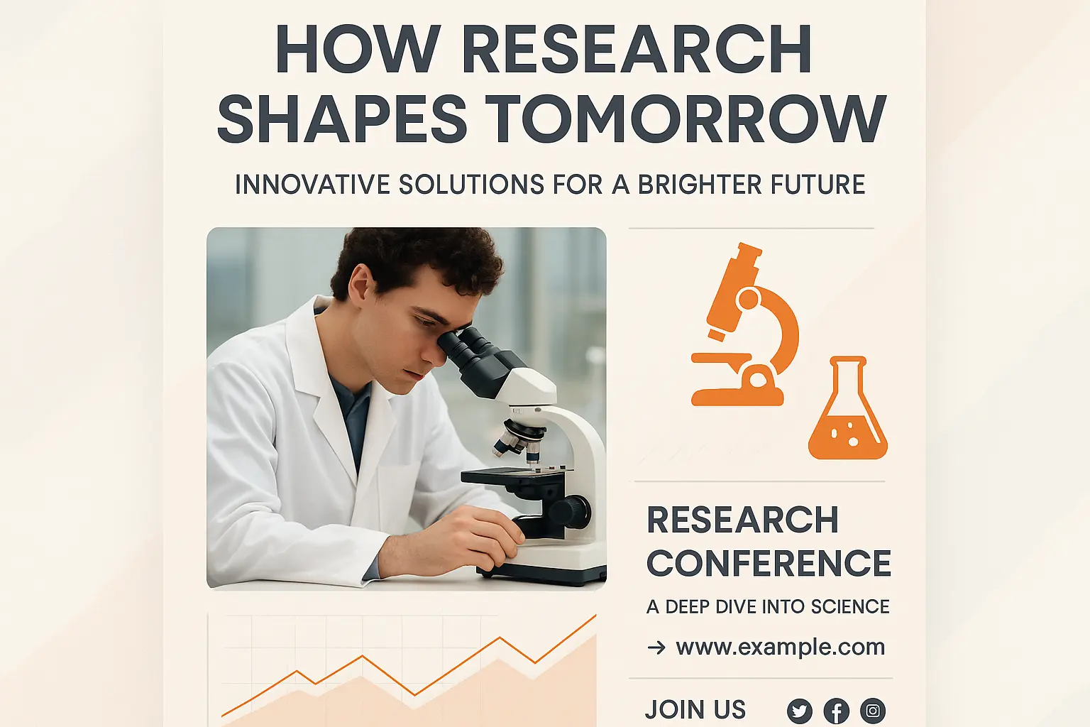 Modern Research Poster template with charts and infographics