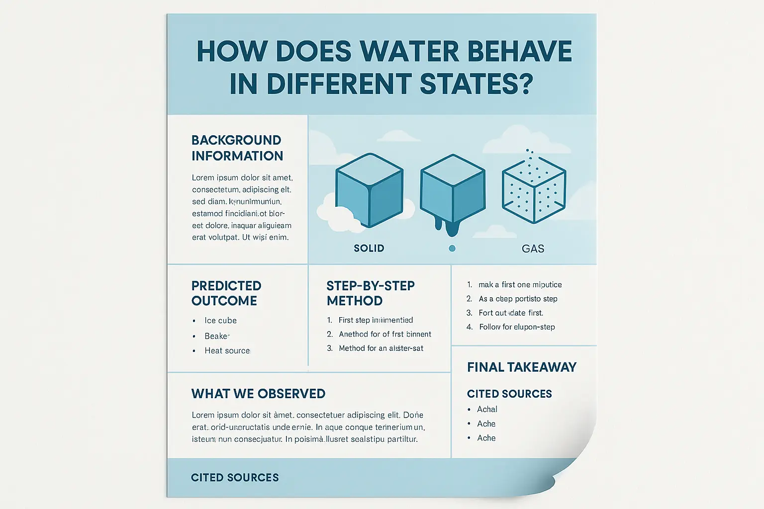 Research Poster template for sustainable water infrastructure