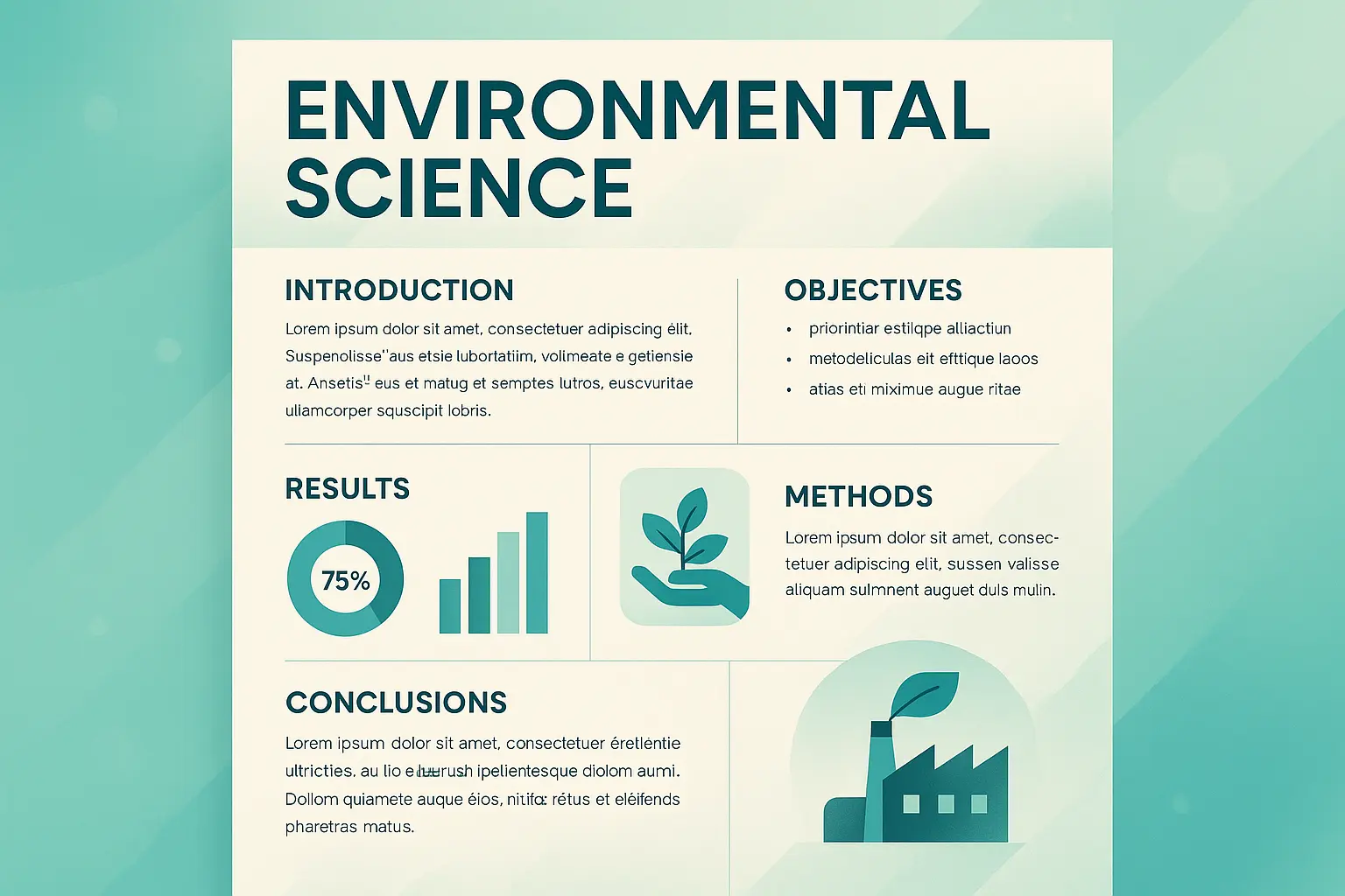 Modern Research Poster template with nature-themed bird adaptation layout