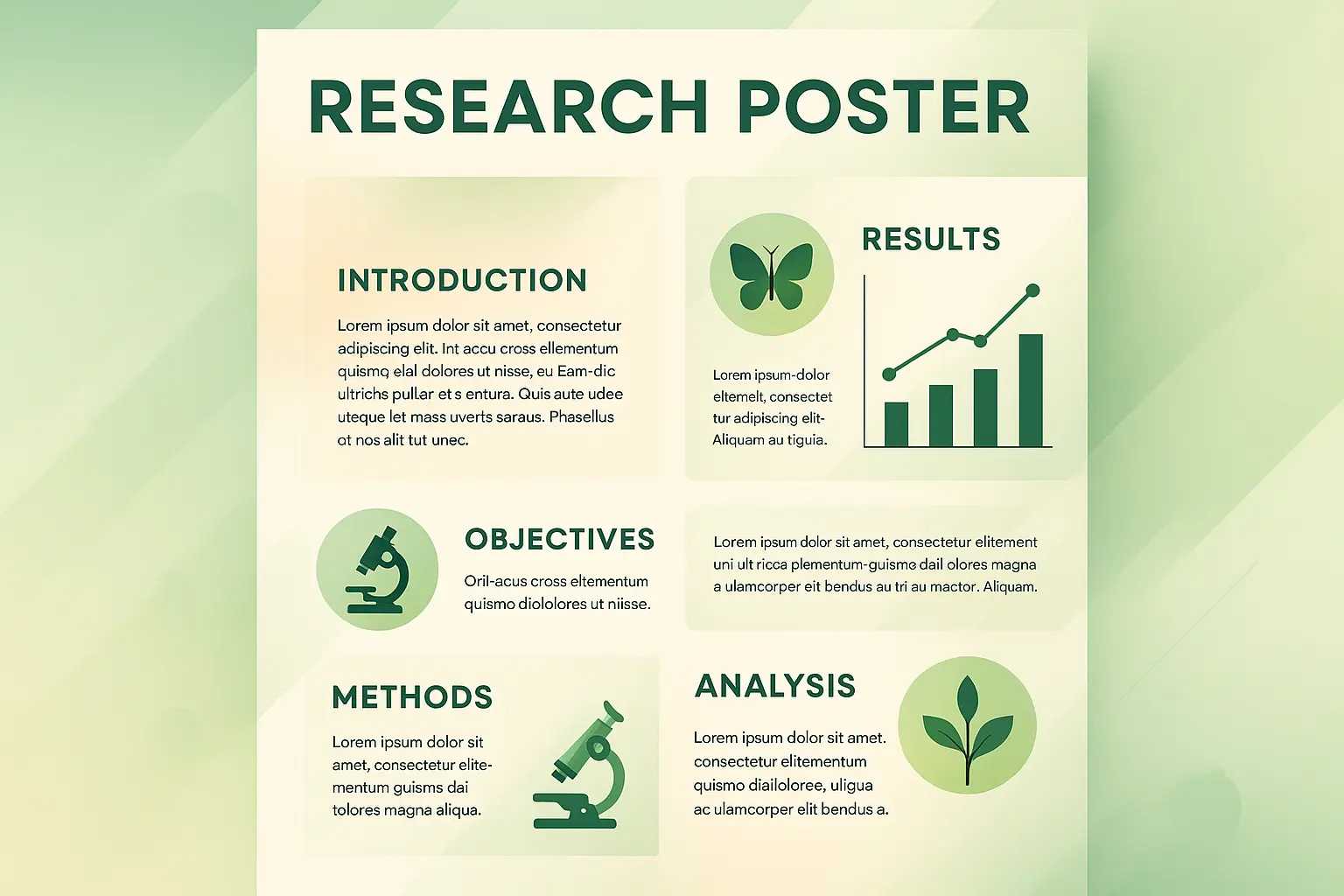 Research Poster template featuring scientific experiment layout