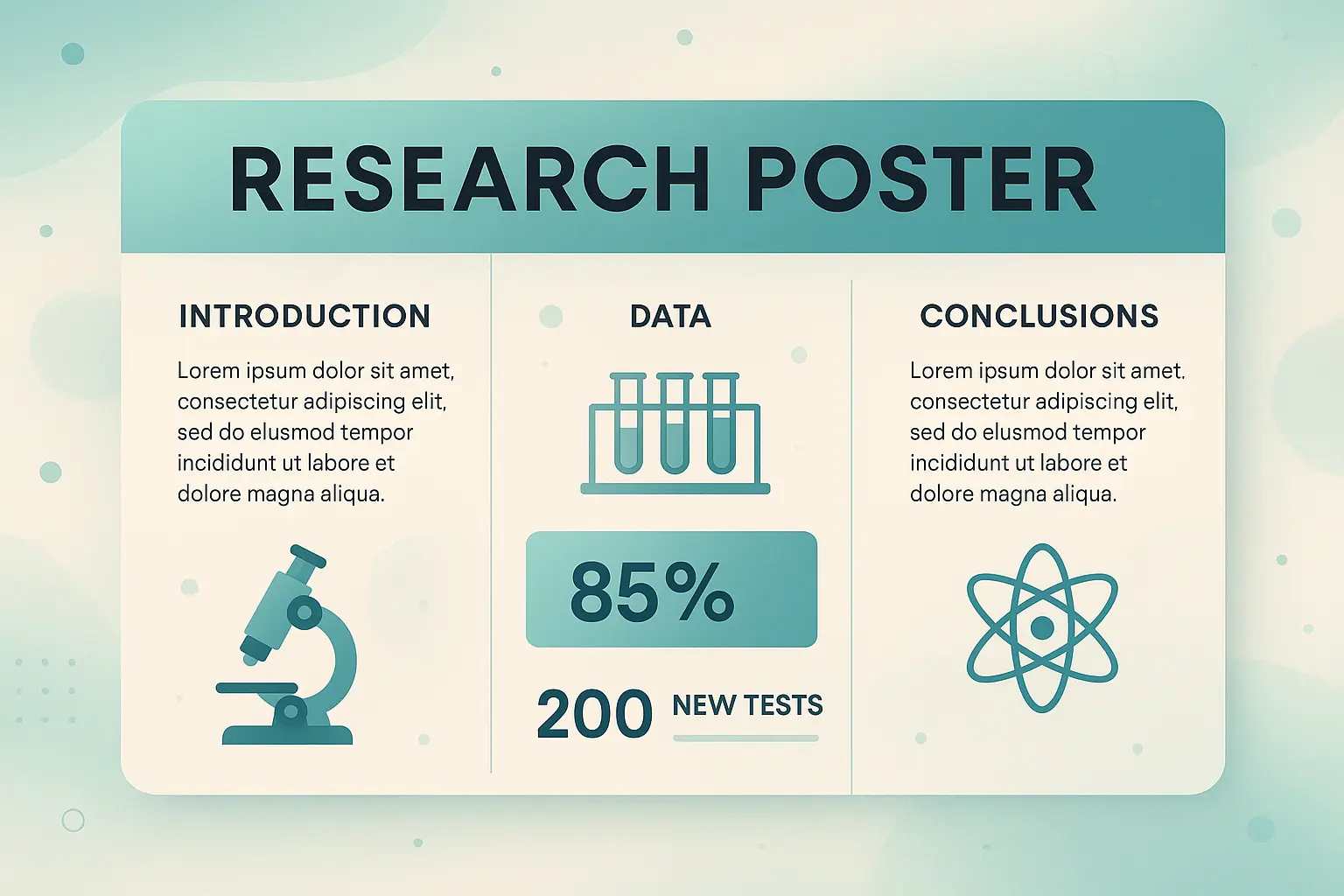 Modern Research Poster template with charts and infographics
