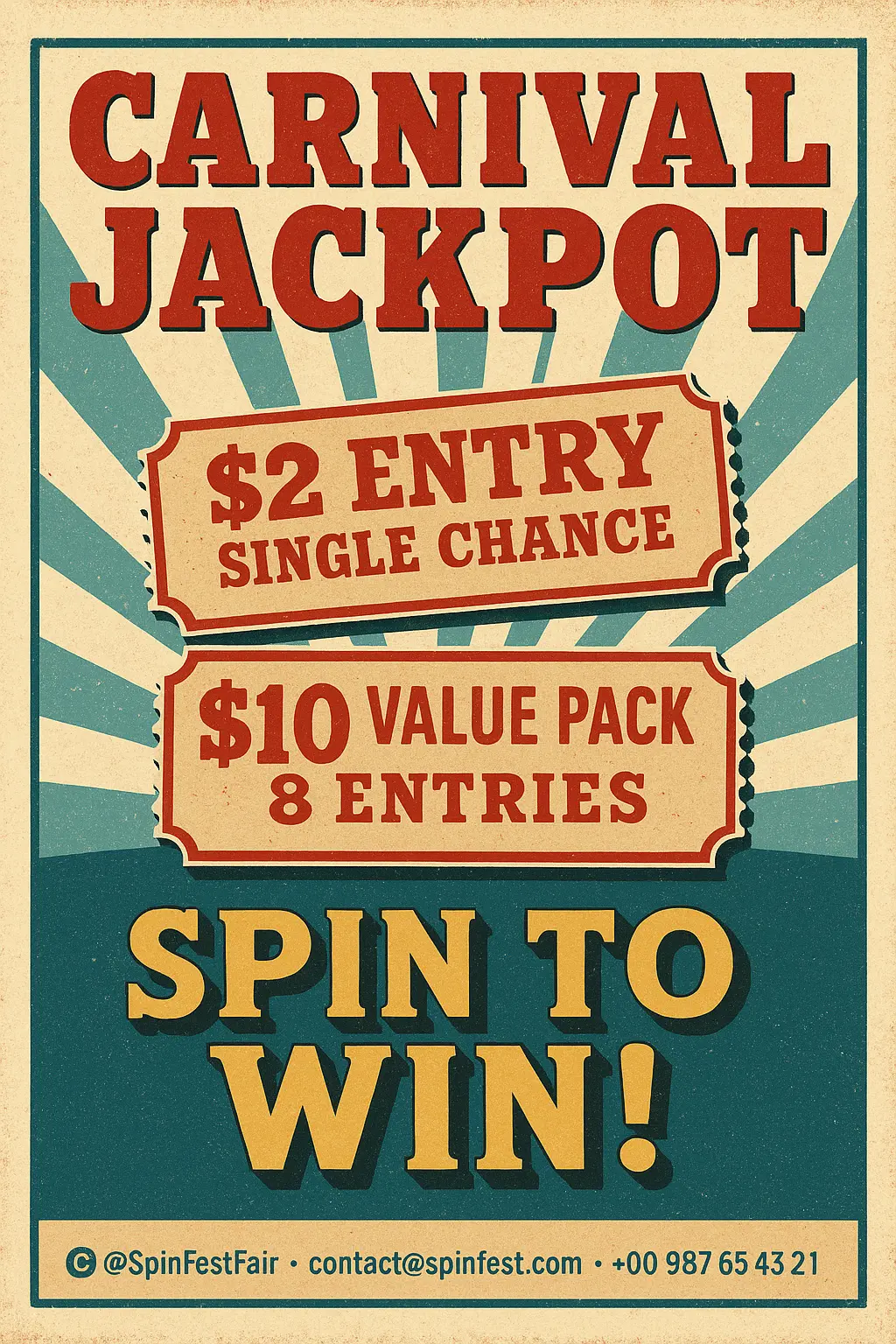 Retro Poster template for carnival raffle promotion