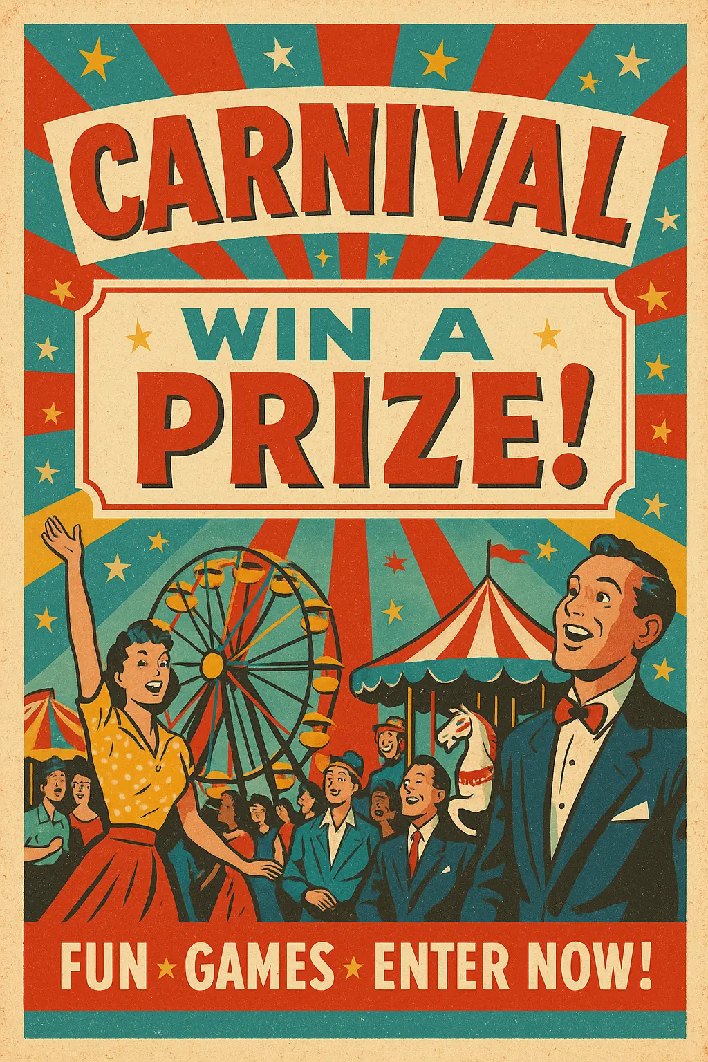 Retro Poster template with bold typography and carnival theme