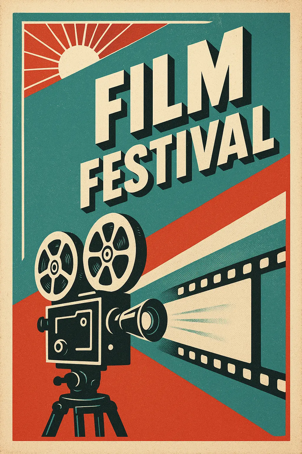 Retro Poster template for a dynamic film festival design