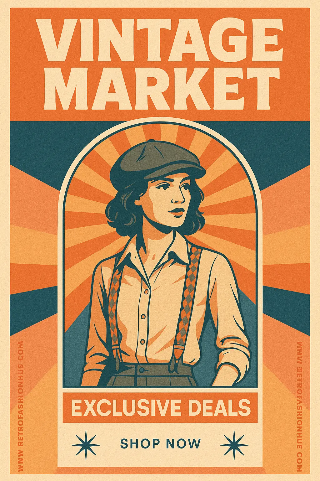 Retro Poster template featuring vintage fashion sale design