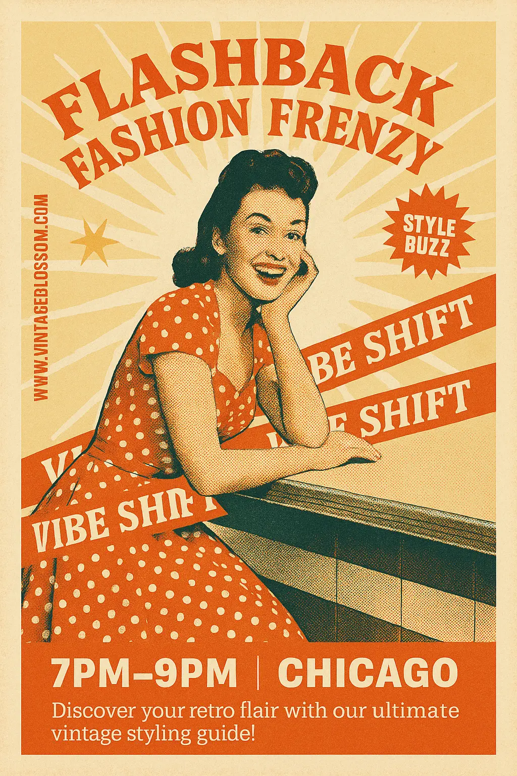 Retro Poster template with a vintage fashion theme
