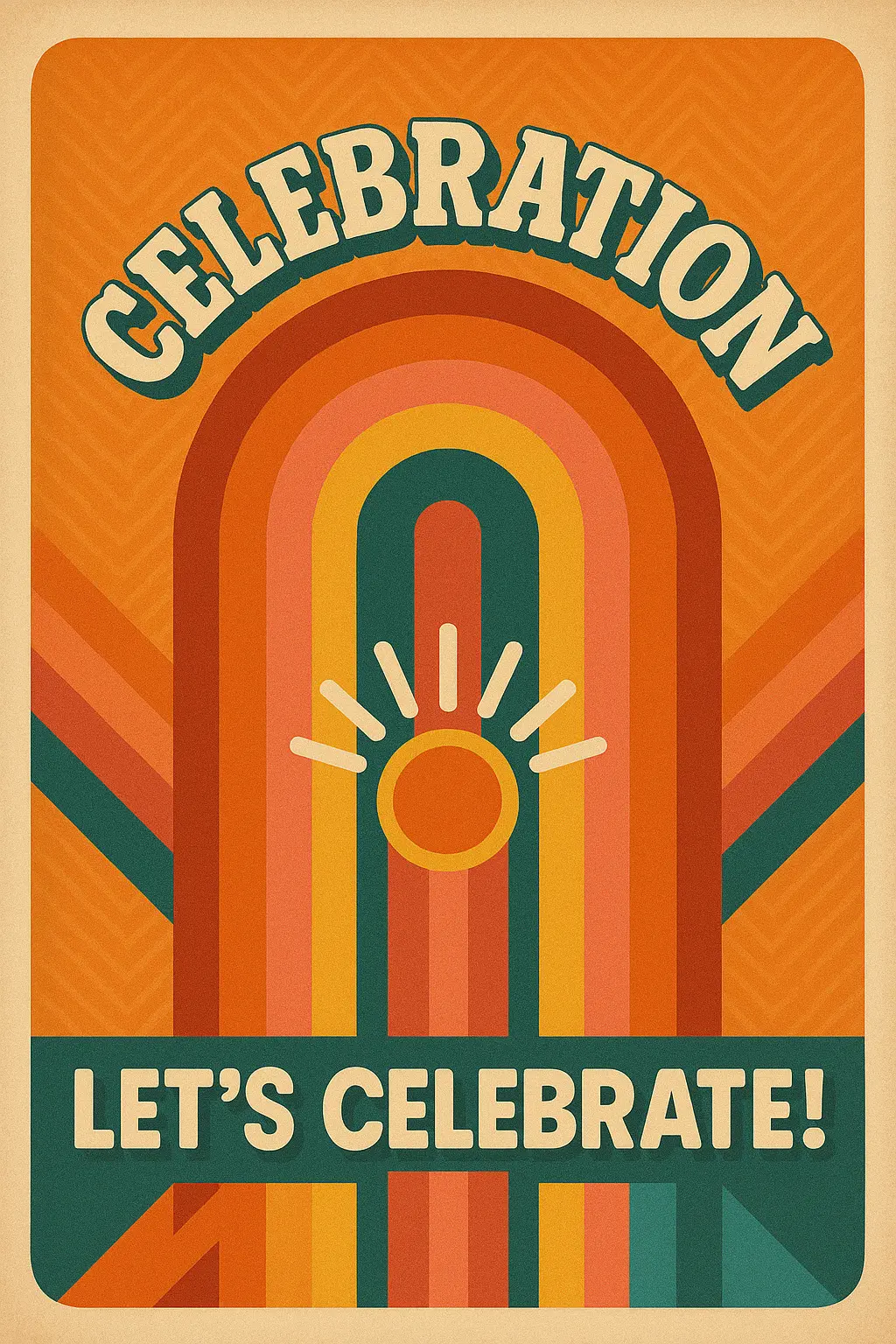 Retro Poster template with 70s-style party design
