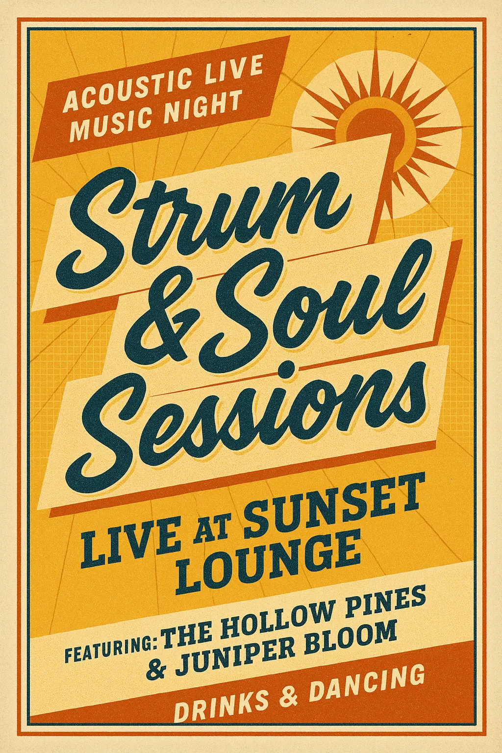 Retro Poster template for live acoustic music night