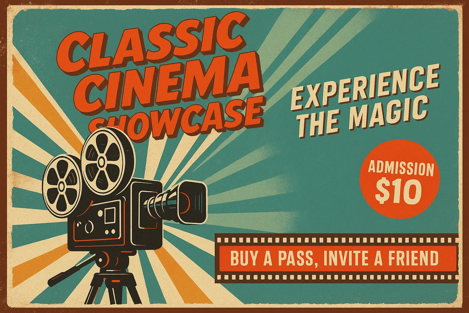 Retro Poster template featuring a raffle event with bold typography