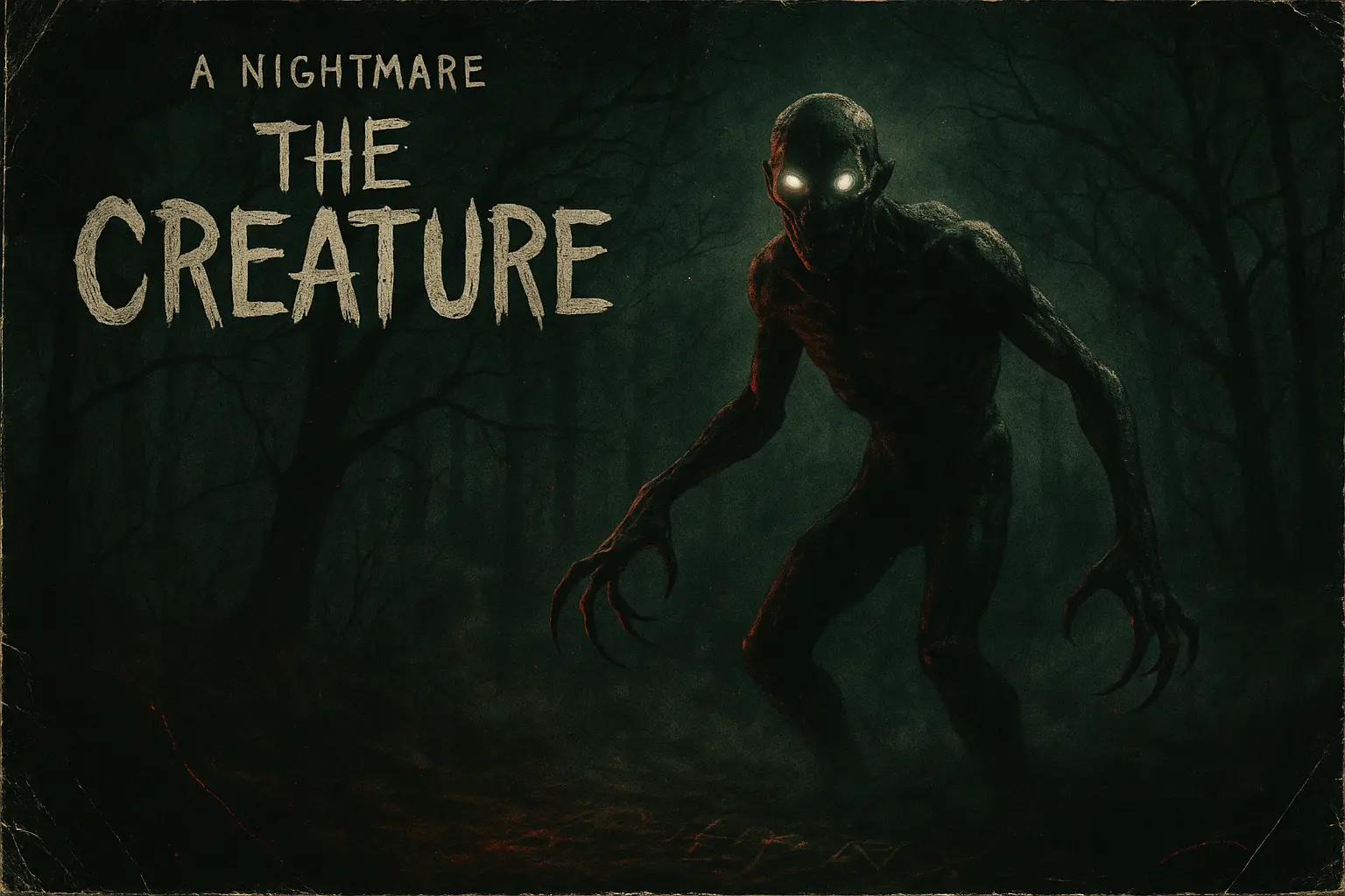 Scary Poster template featuring a haunting woman with dark makeup and a burning book.