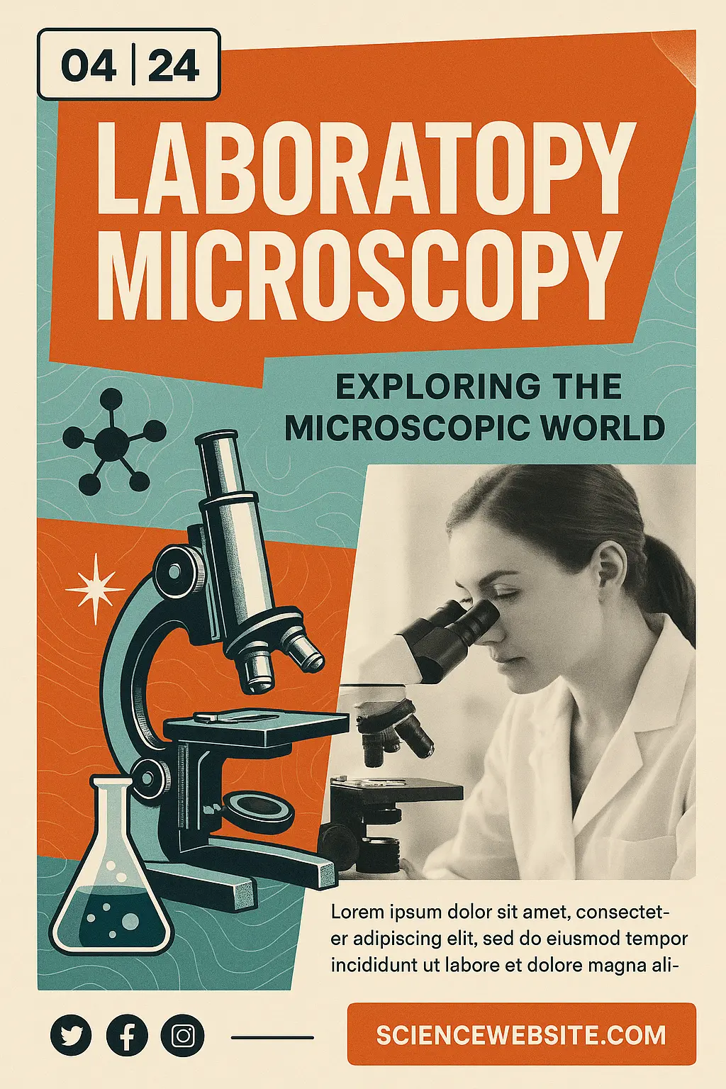 Science Poster template with bold text and lab imagery
