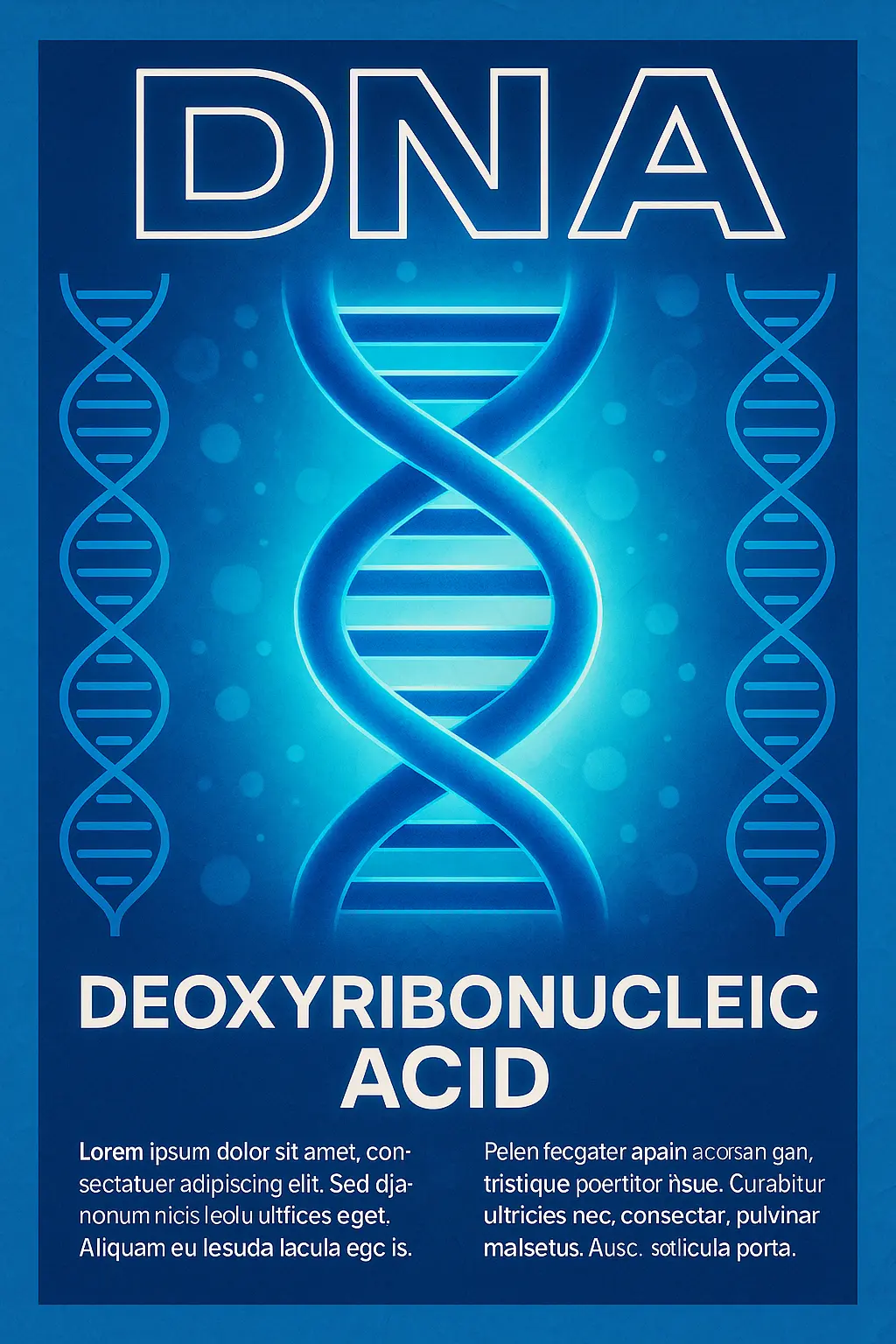Science Poster template with DNA helix and crumpled paper background