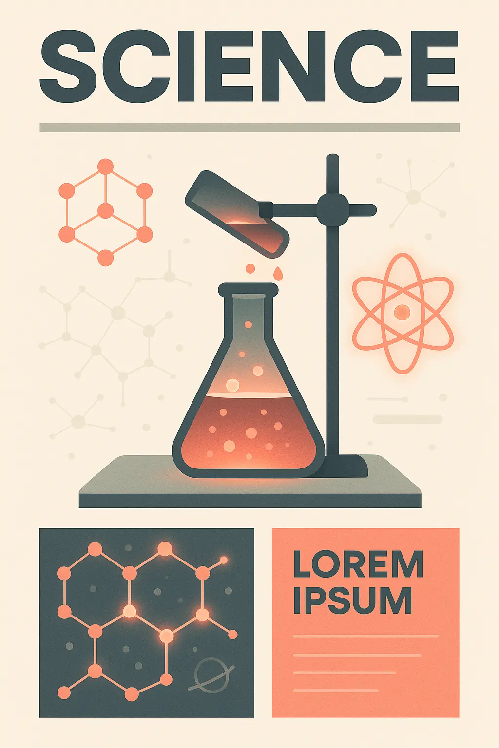 Science Poster template with modern laboratory experiment design