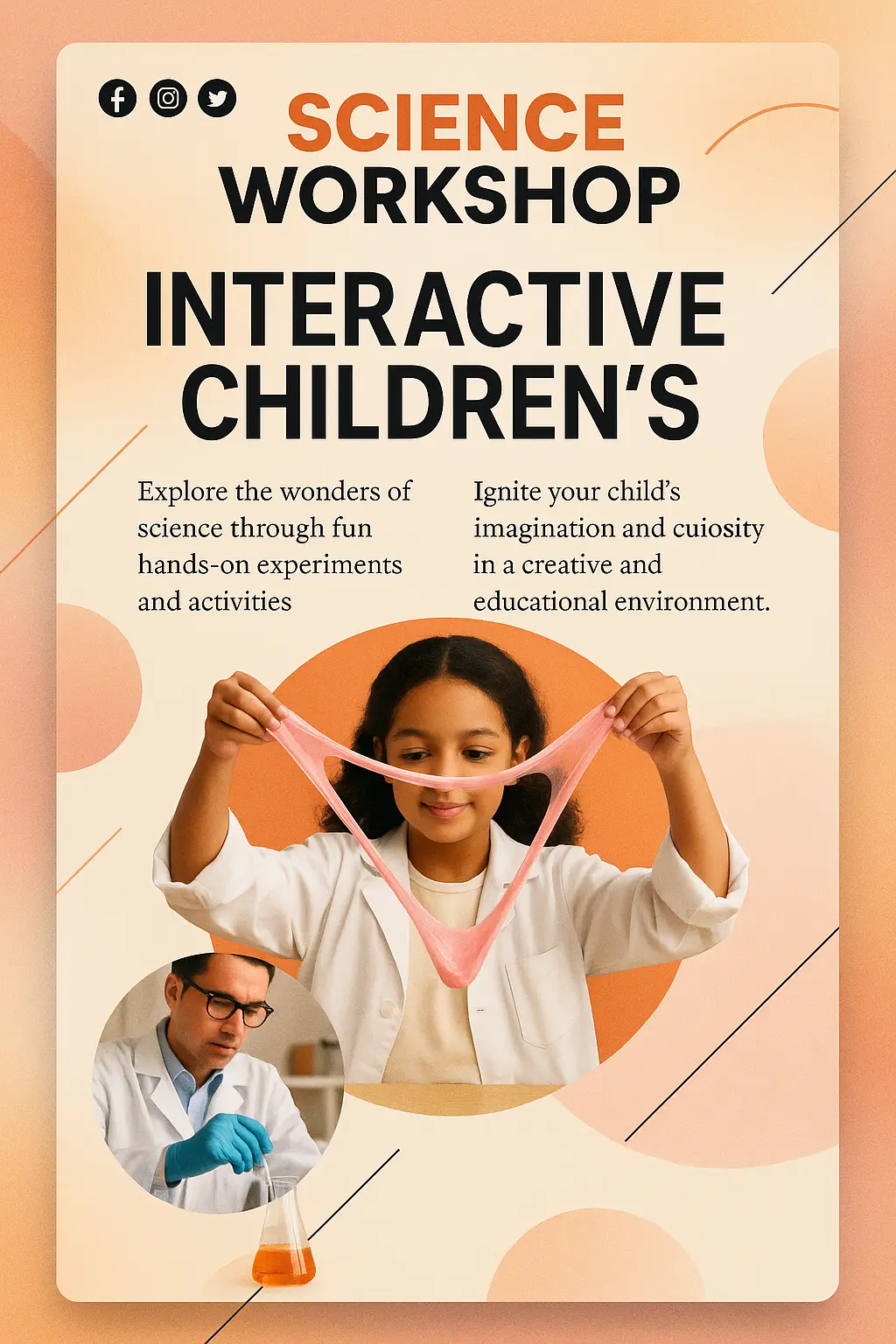 Playful Science Poster template for children's workshop