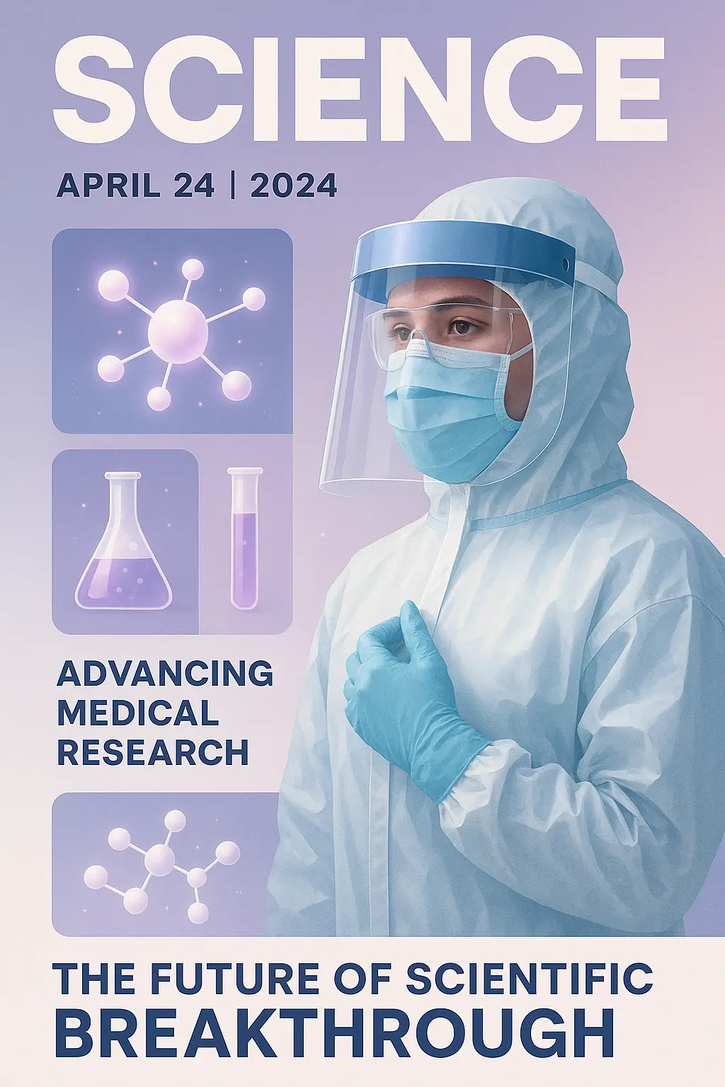 Science Poster template featuring a healthcare worker in PPE