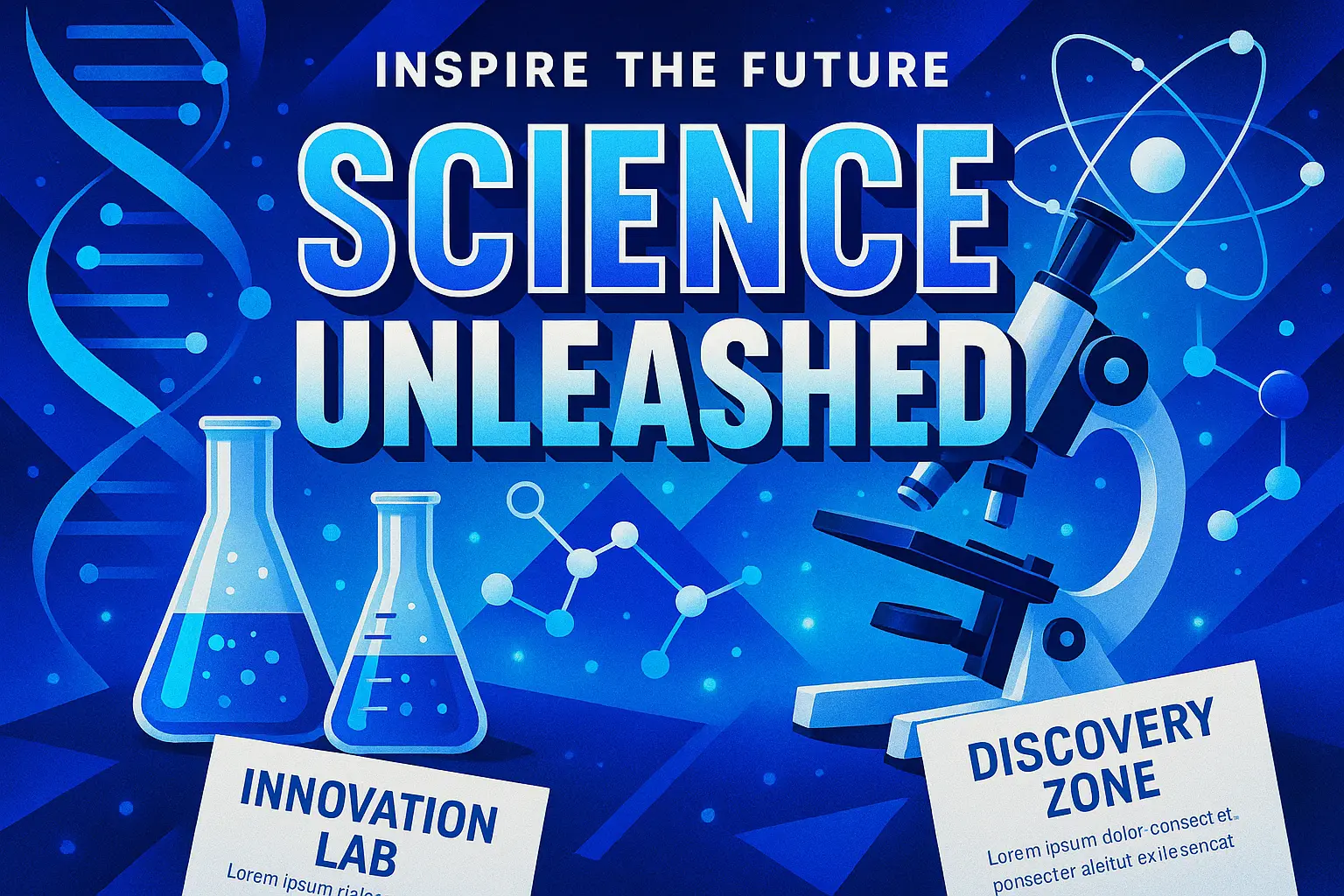 Science Poster template with chemistry theme and modular layout