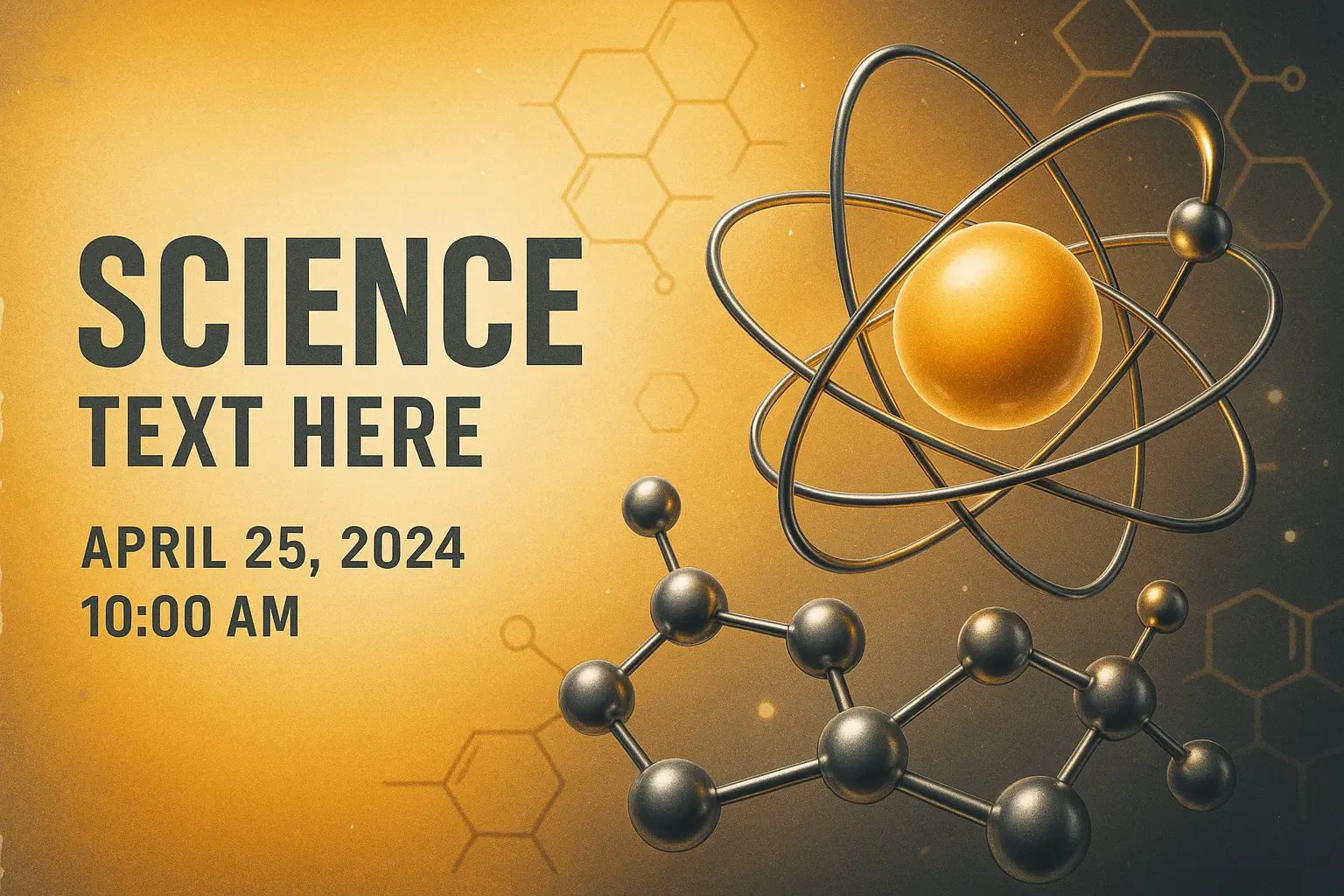 Science Poster template with laboratory theme, bold minimalist style