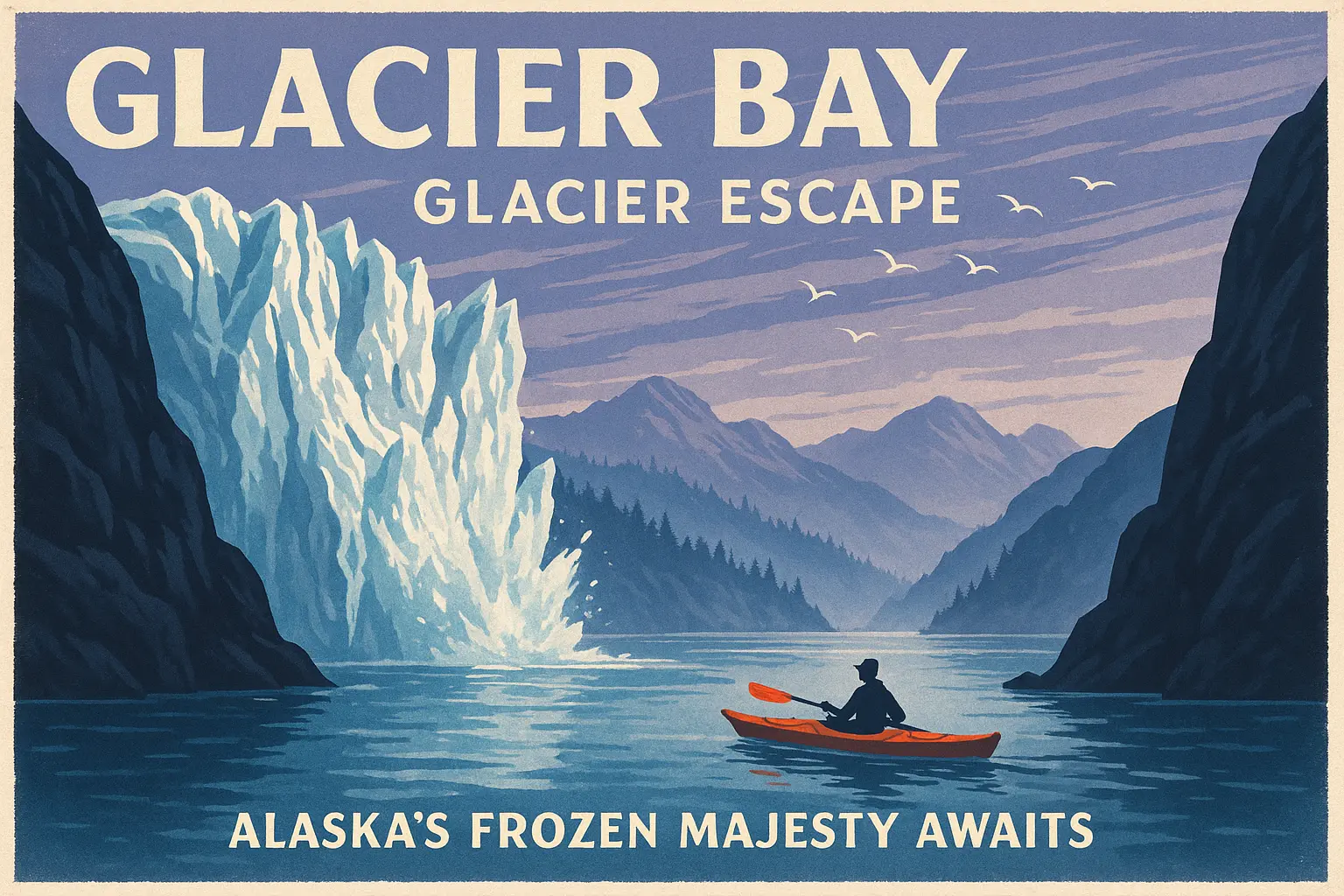 Vintage Travel Poster template with alpine lake and cable cars