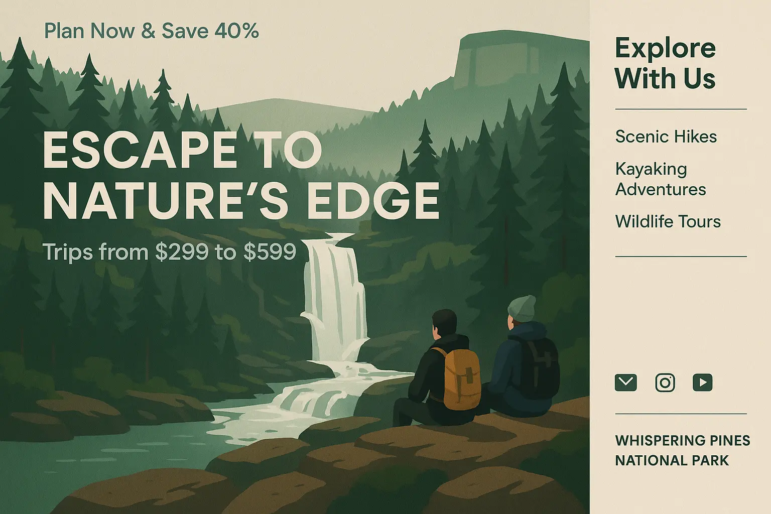 Minimalist Travel Poster template of Appalachian hiking adventure
