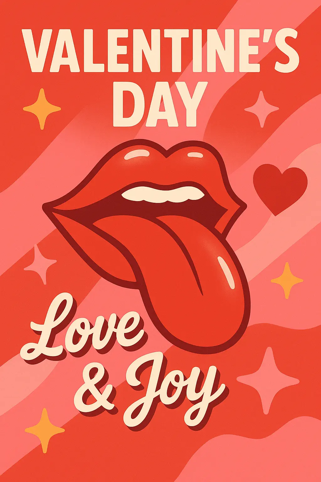 Valentine's Day Poster template with playful design featuring bold typography and love motifs