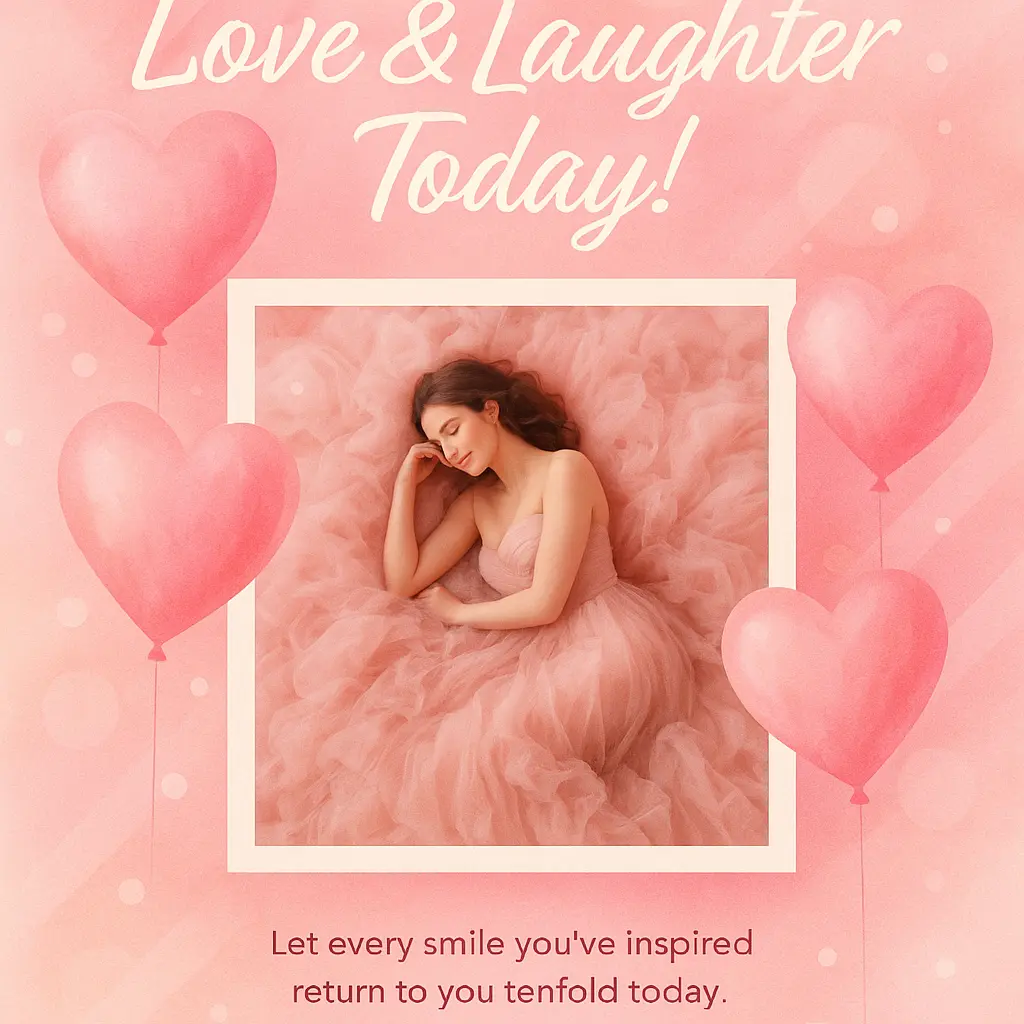 Romantic Valentine's Day Poster template with pink balloons and message