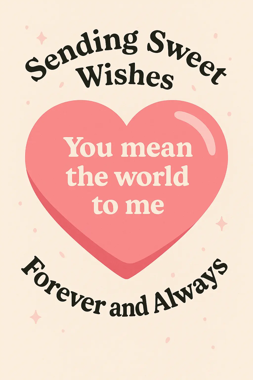 Cute Valentine's Day Poster template with heart and sweet message